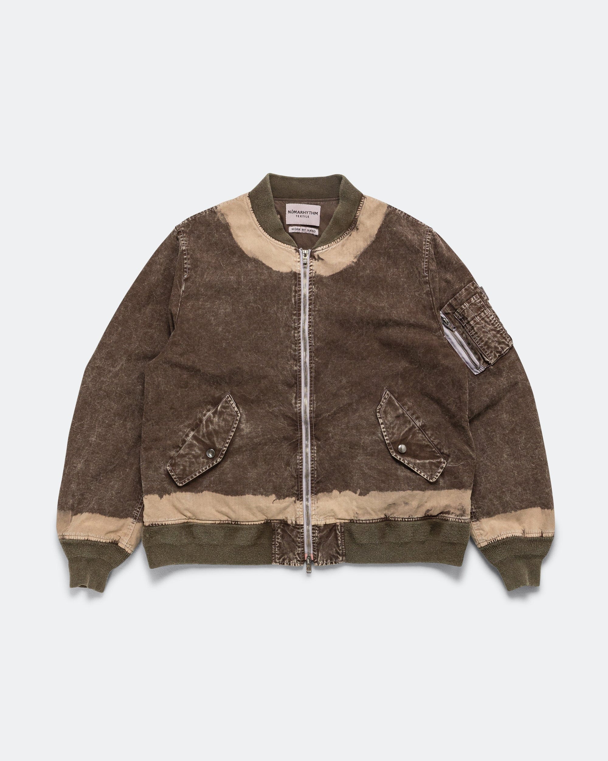 NOMARHYTHM TEXTILE Hand Dye Flight Jacket - Brown