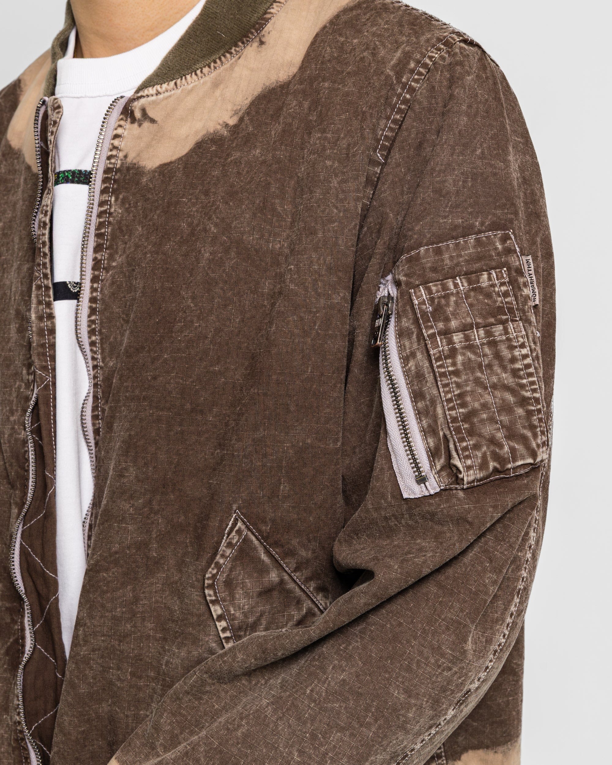 NOMARHYTHM TEXTILE Hand Dye Flight Jacket - Brown