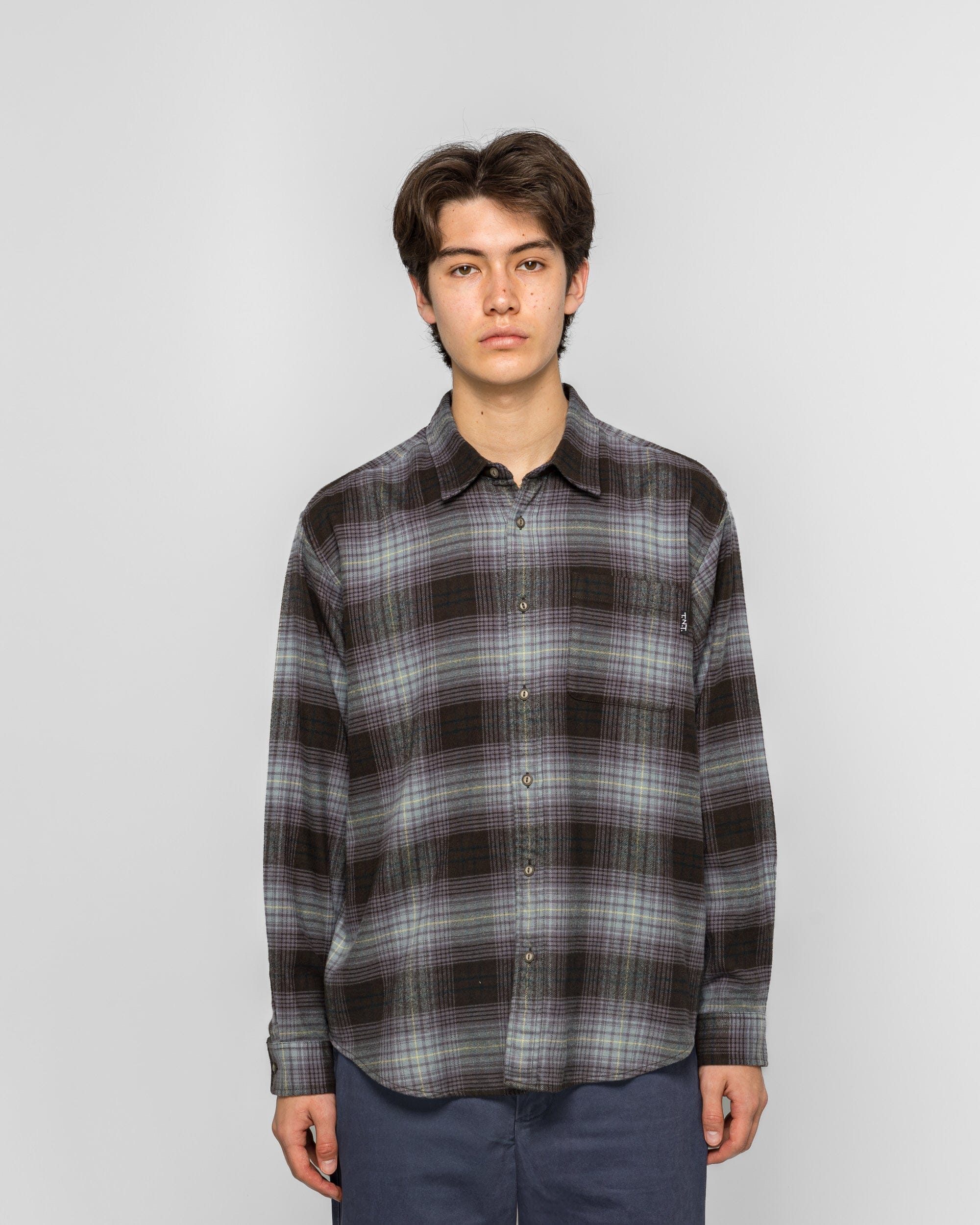 thisisneverthat Flannel Check Shirt - Off Black