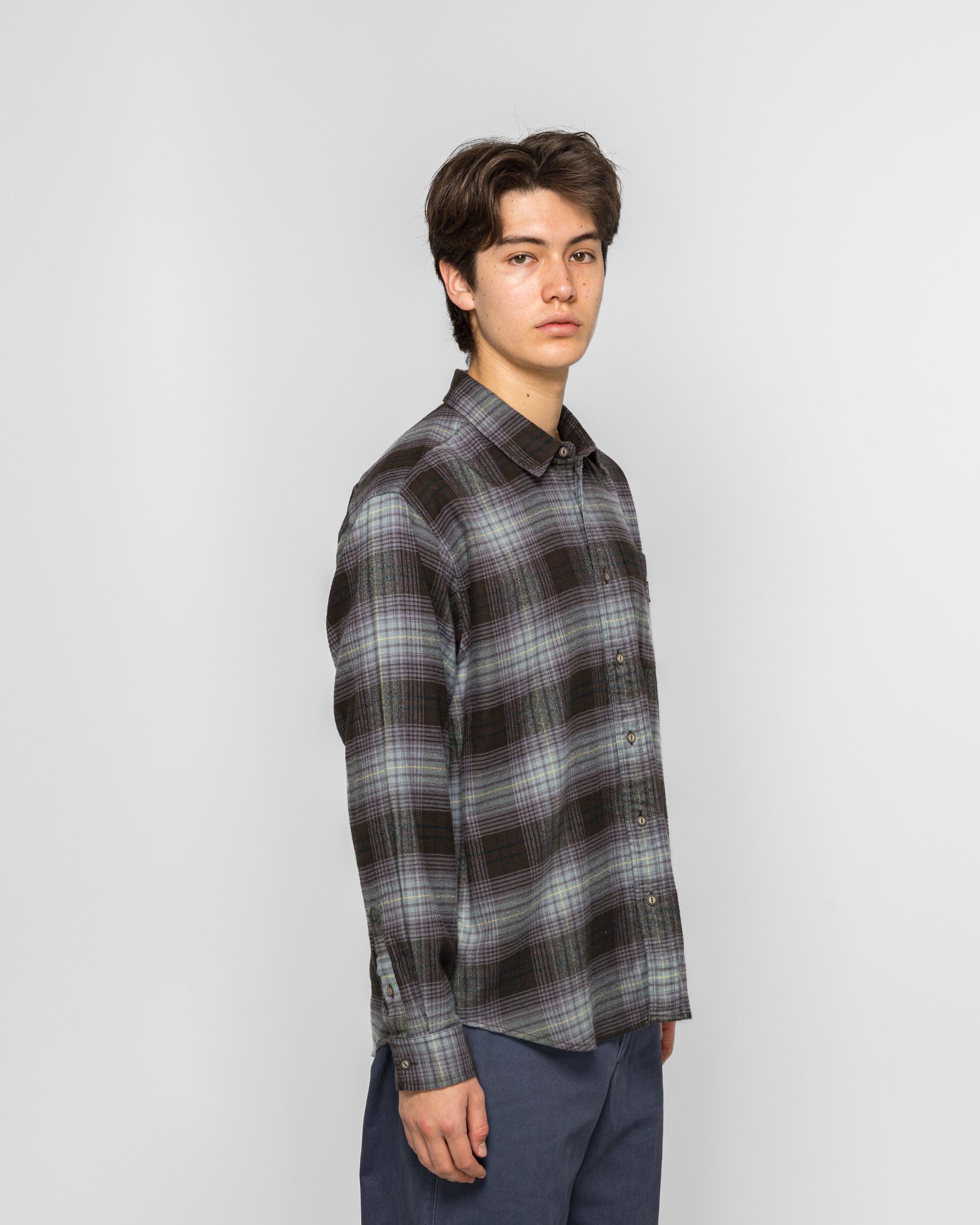 thisisneverthat Flannel Check Shirt - Off Black