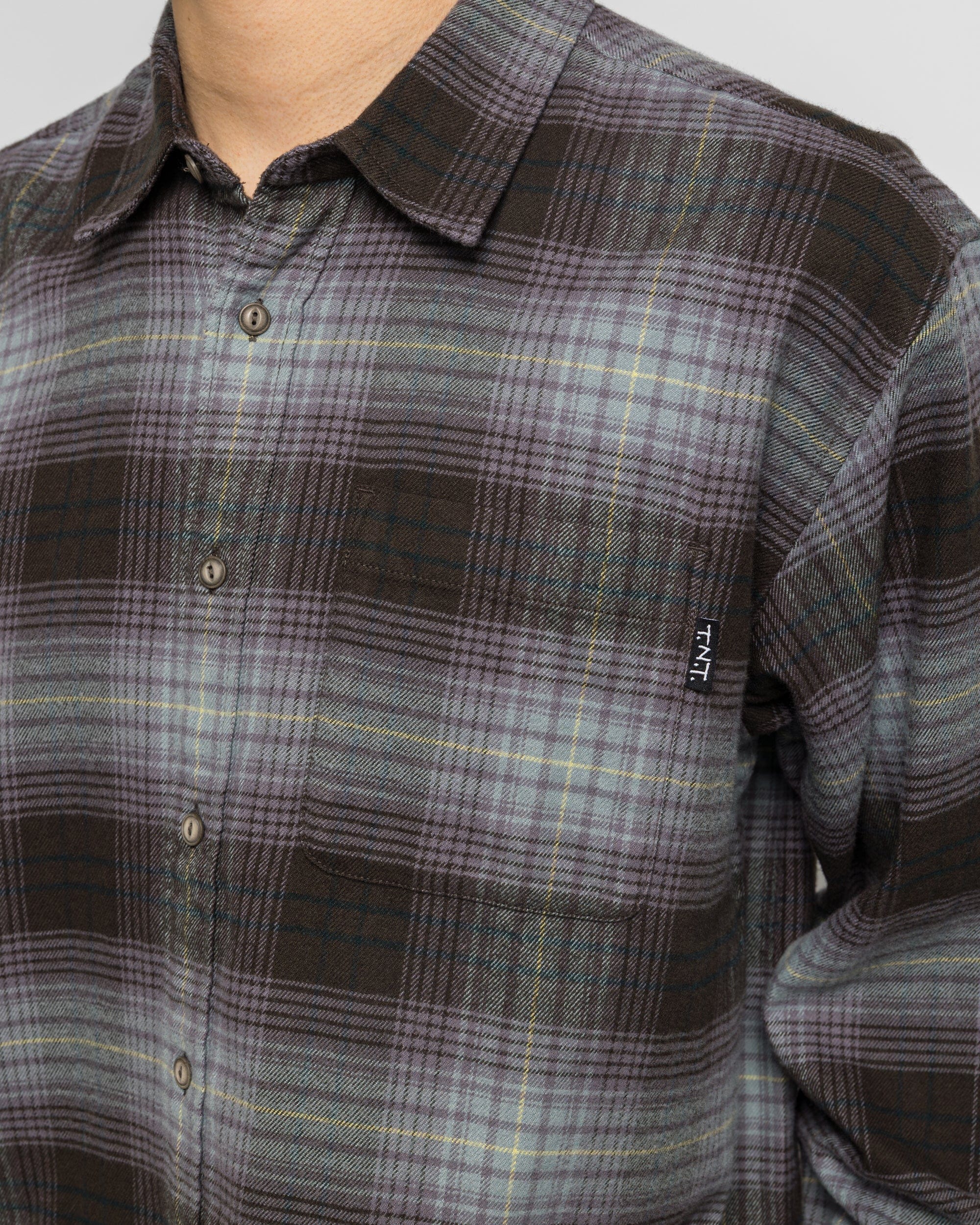 thisisneverthat Flannel Check Shirt - Off Black