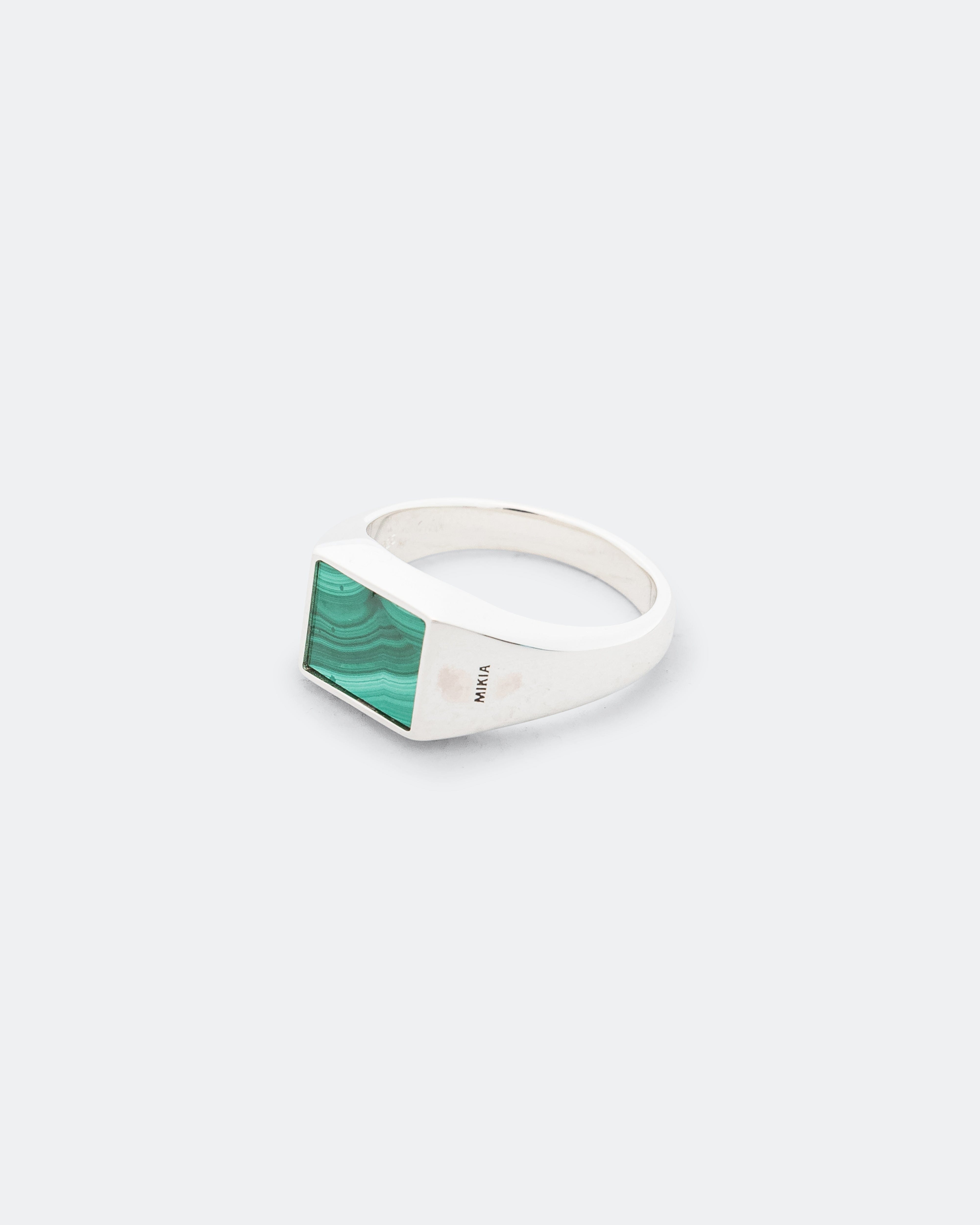 Mikia Rectangle Ring - Malachite/925 Silver