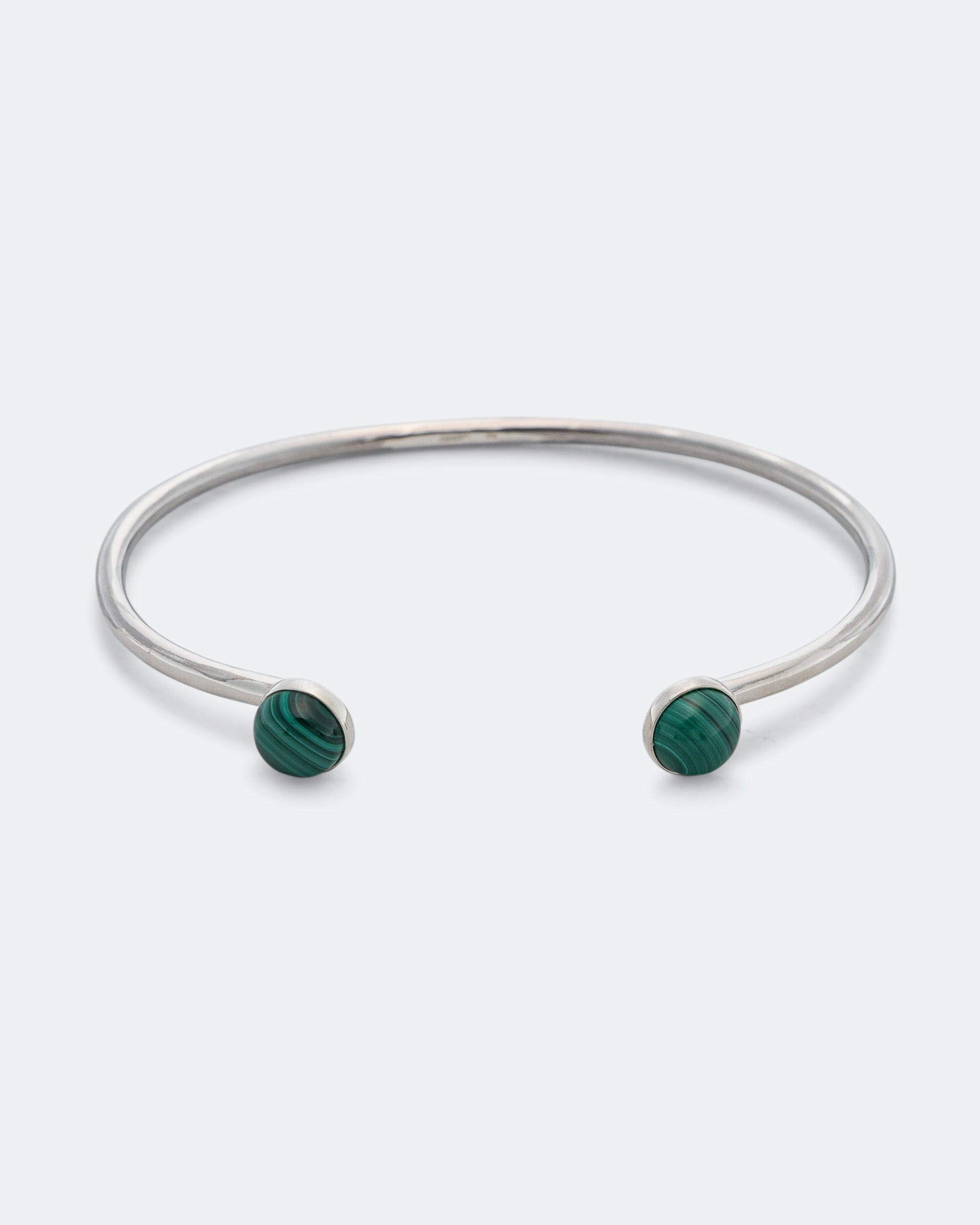 Mikia Bangle Bracelet - 925 Silver/Malachite