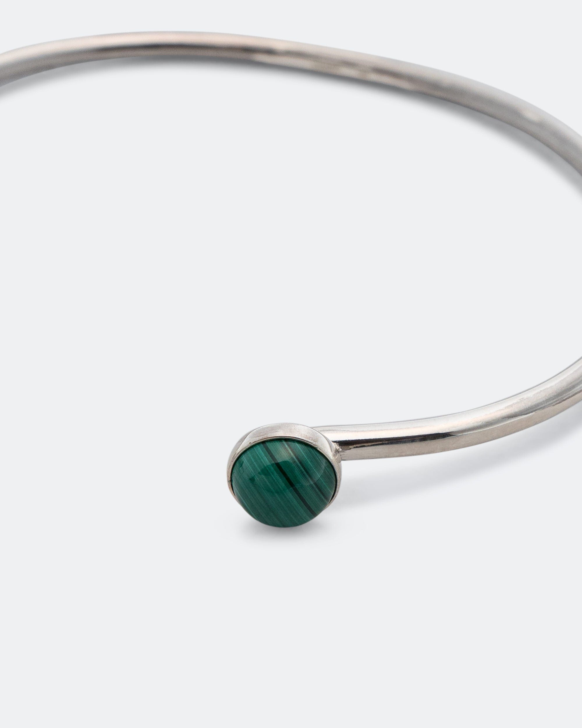 Mikia Bangle Bracelet - 925 Silver/Malachite