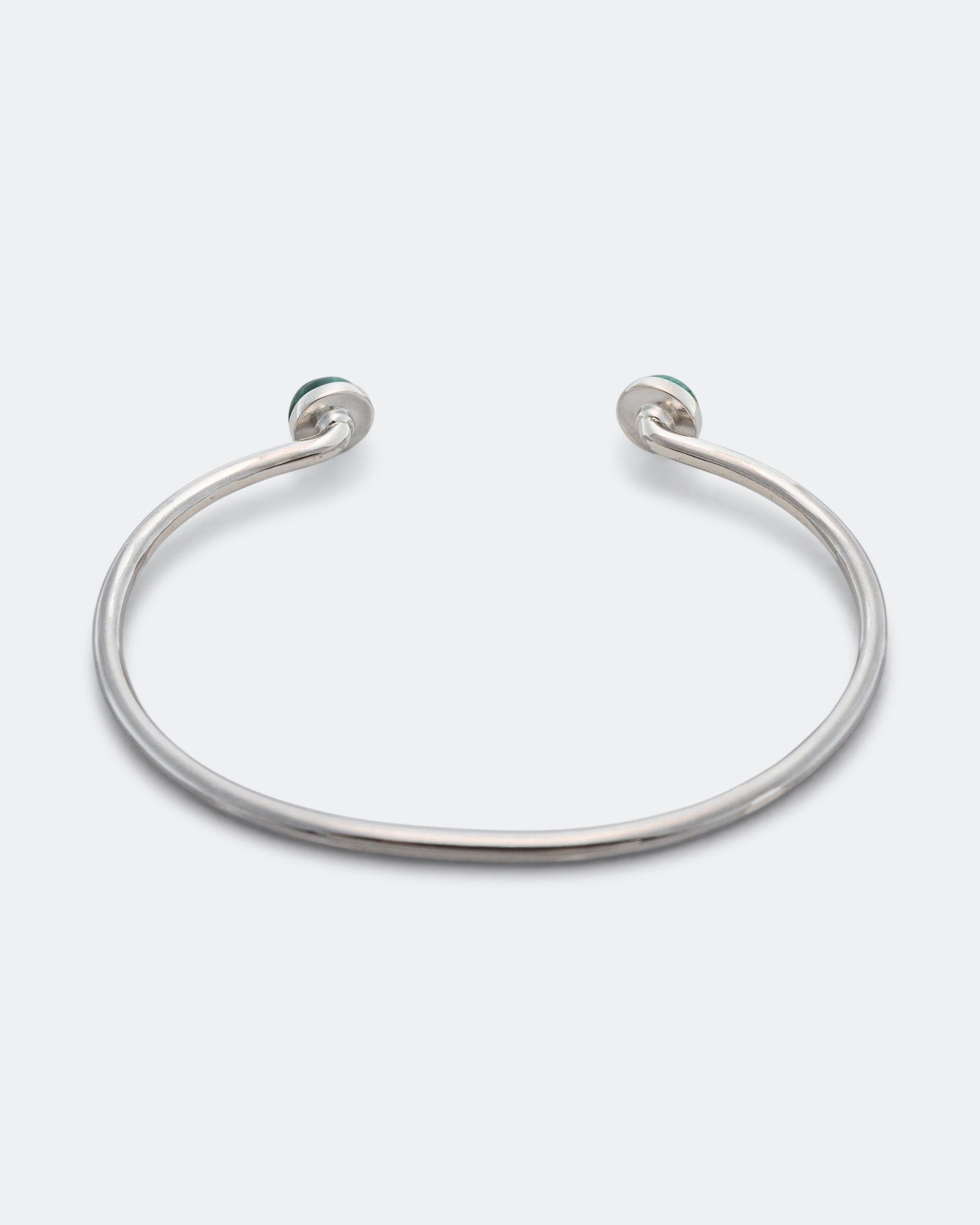 Mikia Bangle Bracelet - 925 Silver/Malachite