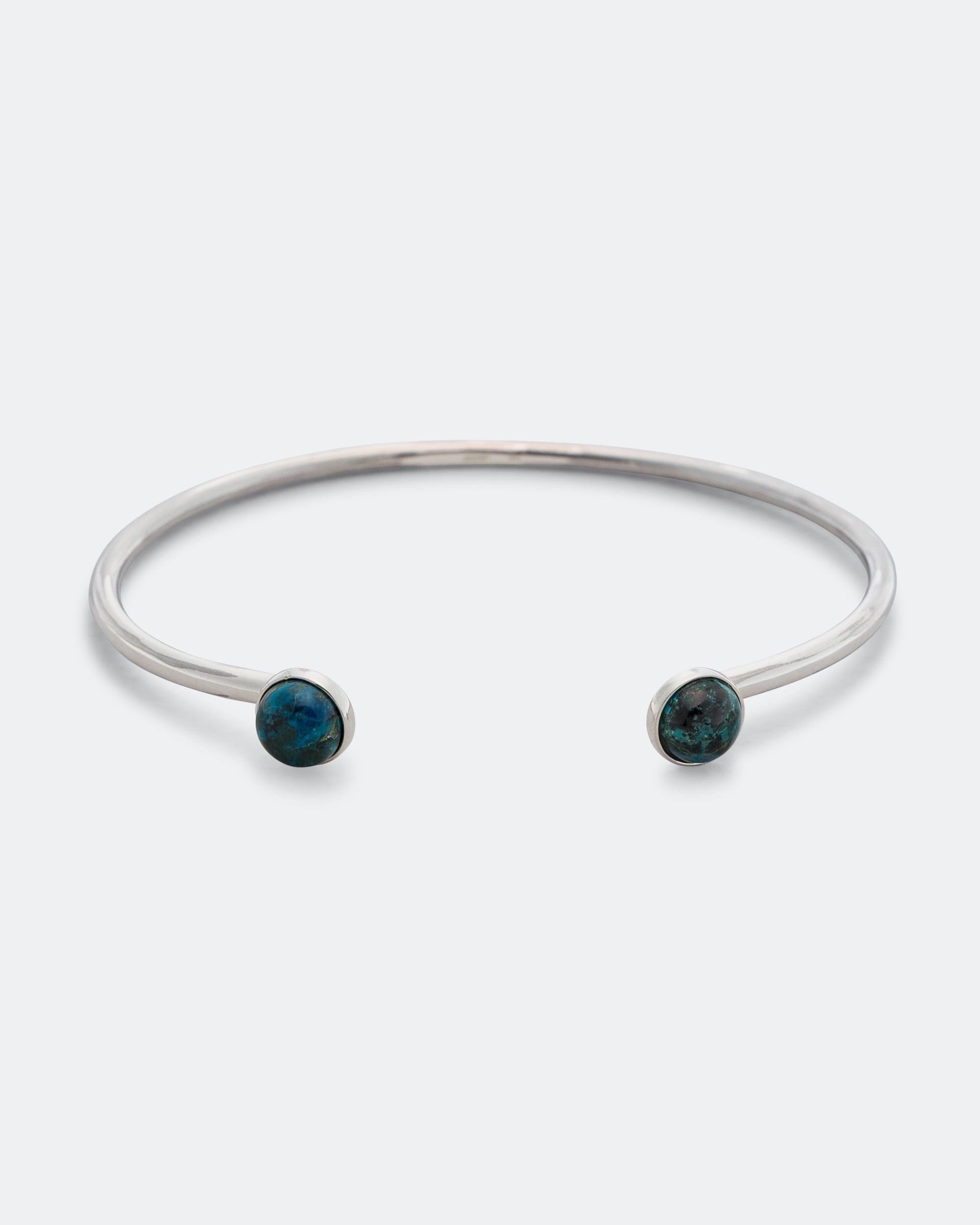 Mikia Bangle Bracelet - 925 Silver/Chrysocolla