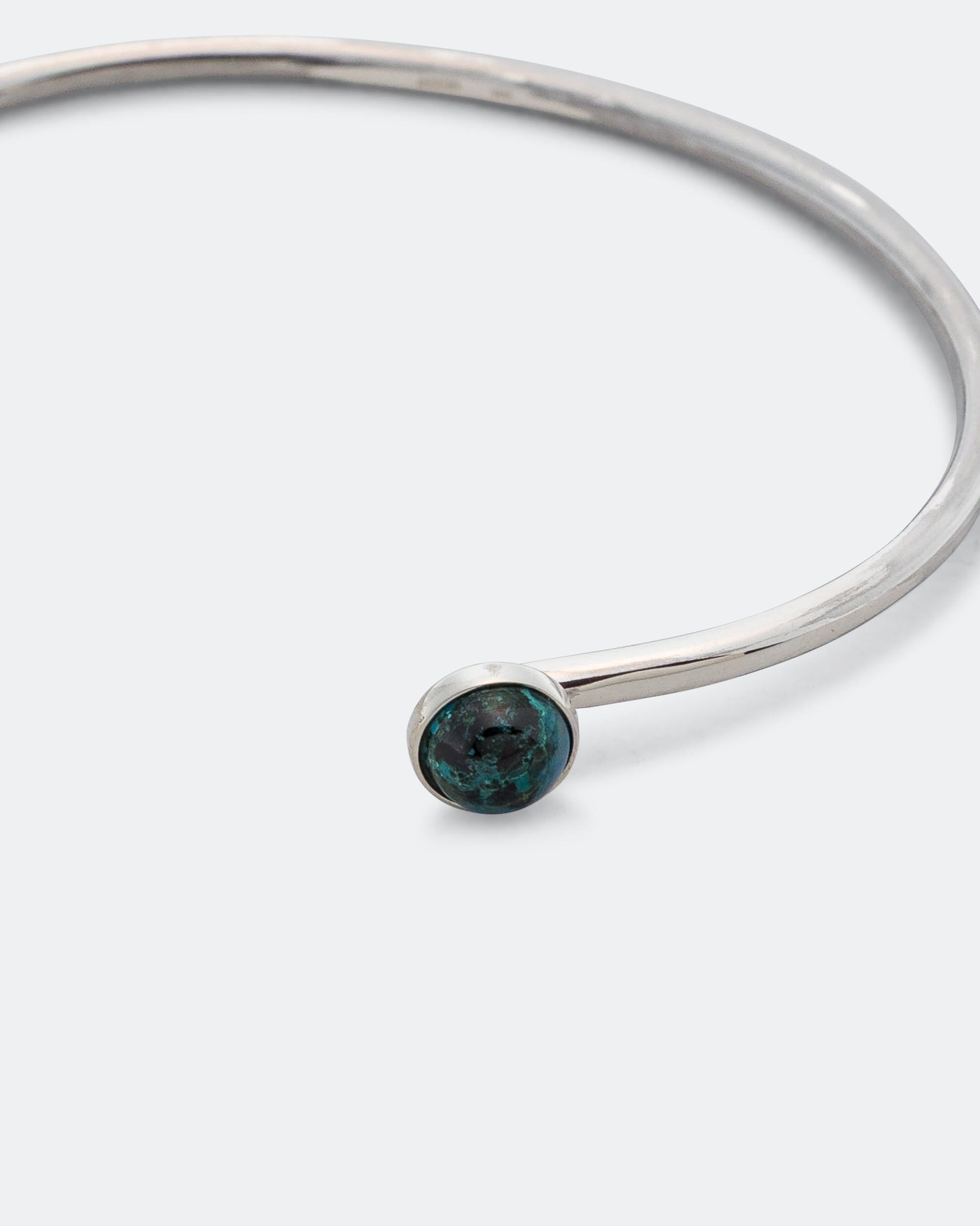 Mikia Bangle Bracelet - 925 Silver/Chrysocolla