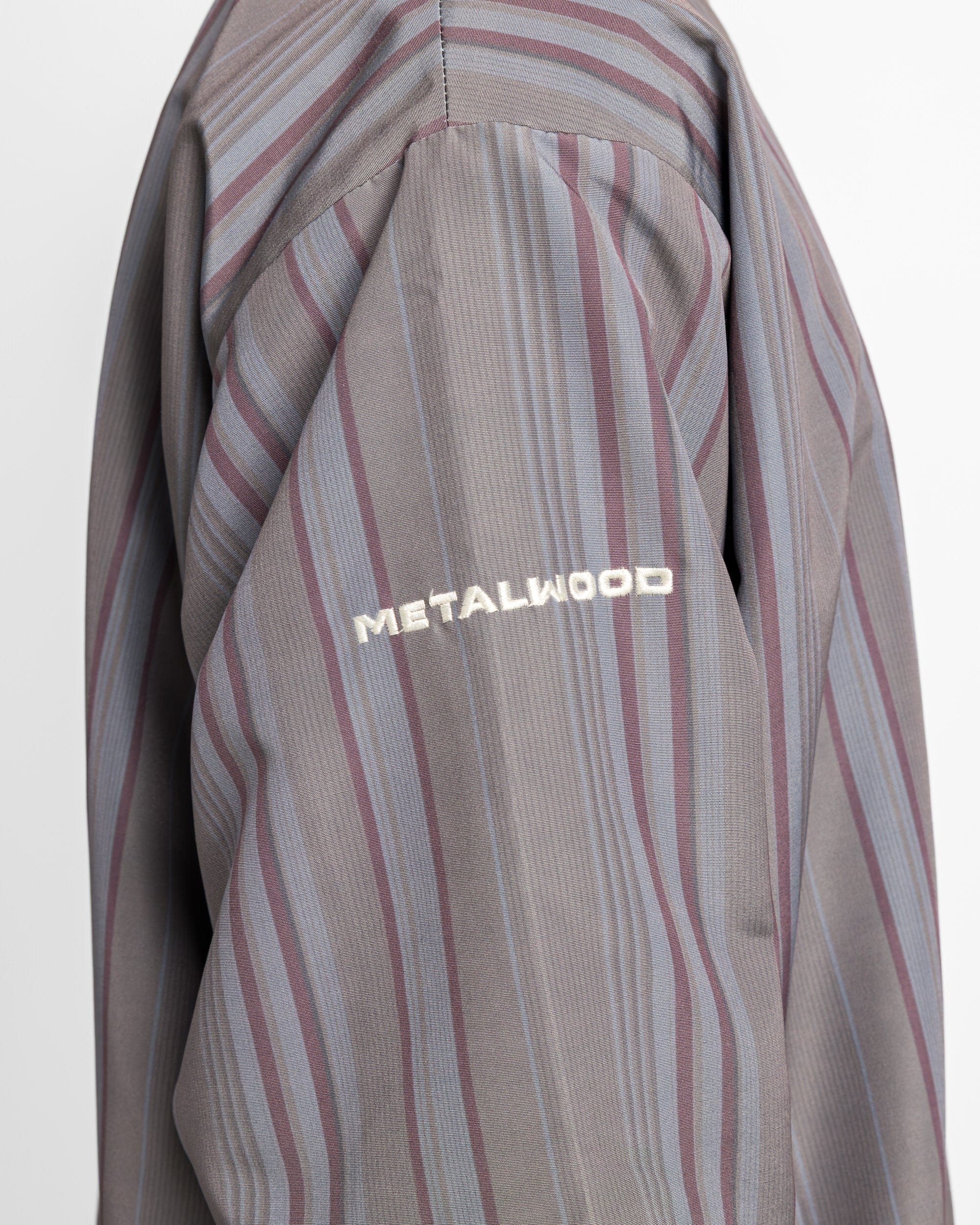 Metalwood Lined V-Neck Pullover Windbreaker - Multi