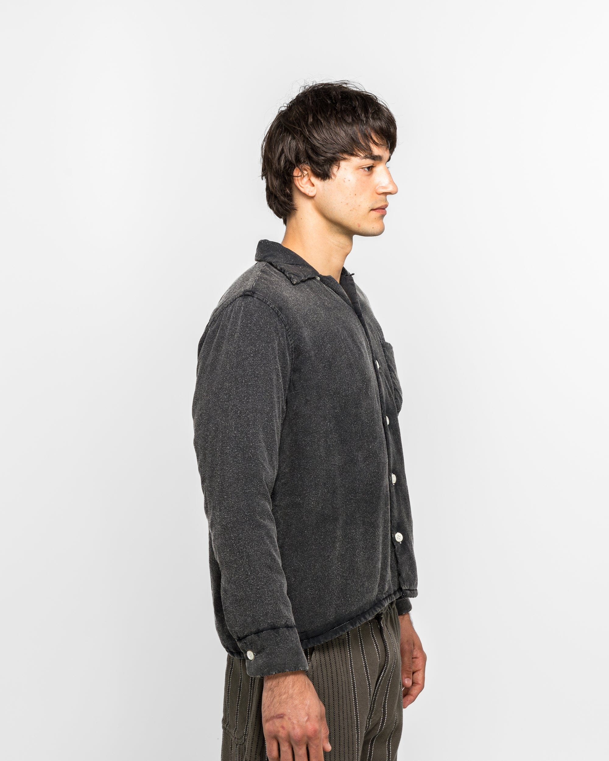 NOMARHYTHM TEXTILE Hand Dye Puffer Shirt - Black