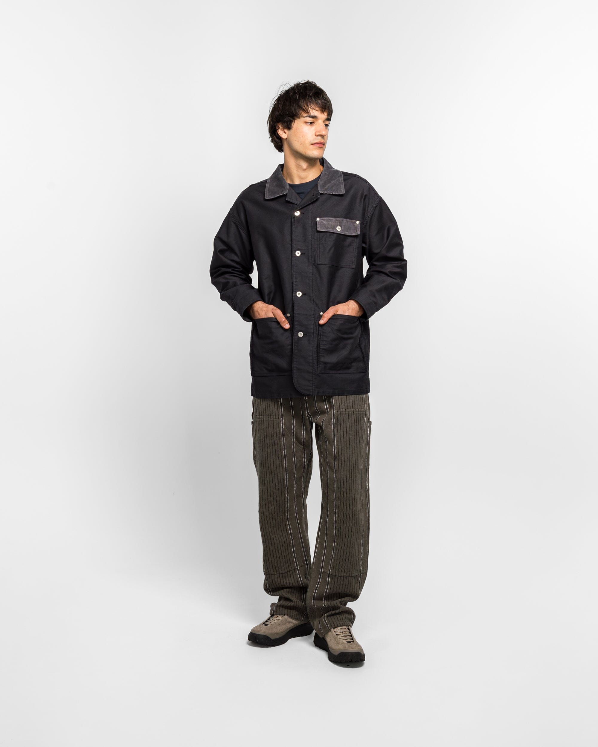 NOMARHYTHM TEXTILE French Work Coverall Jacket - Black