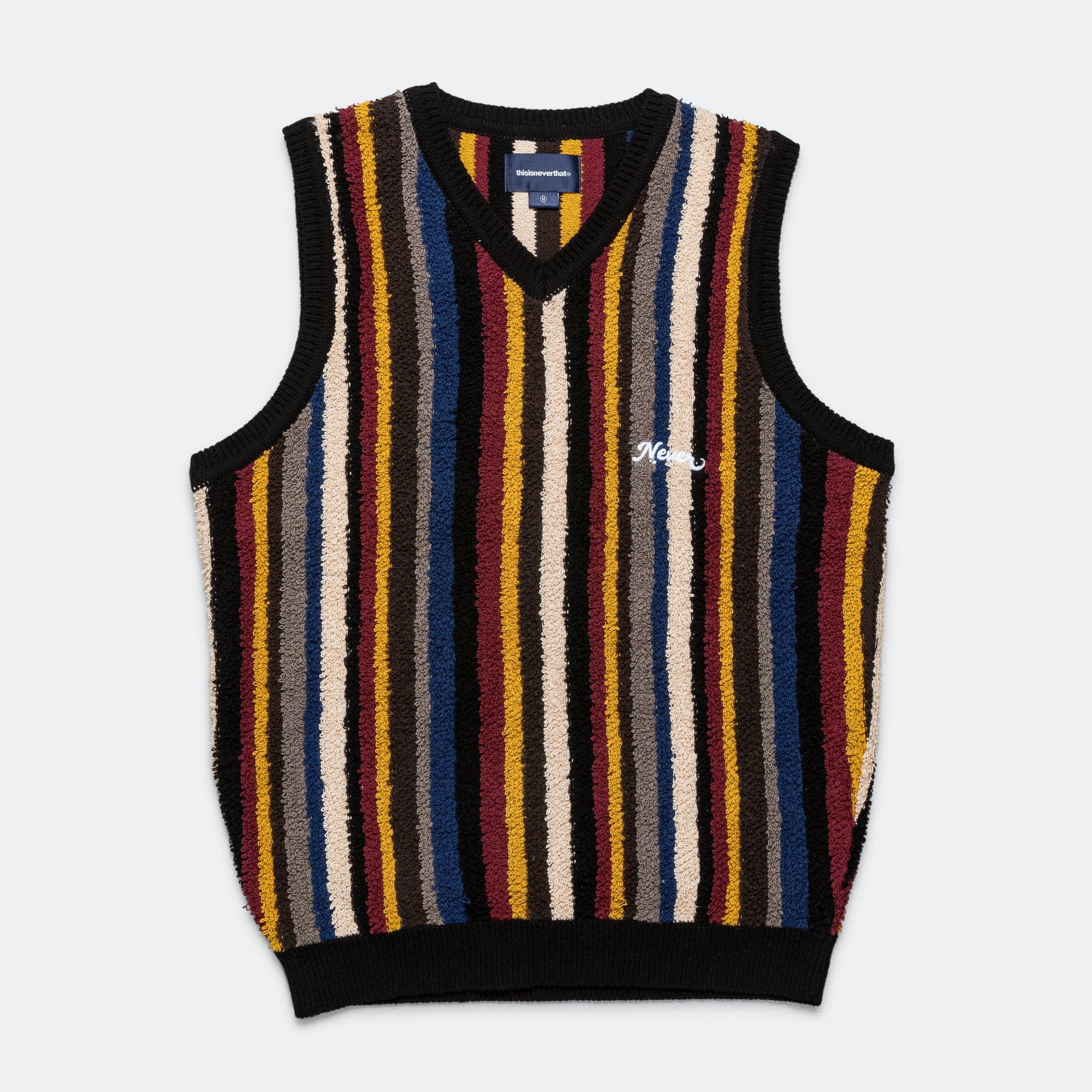 thisisneverthat Striped Knit Vest - Black