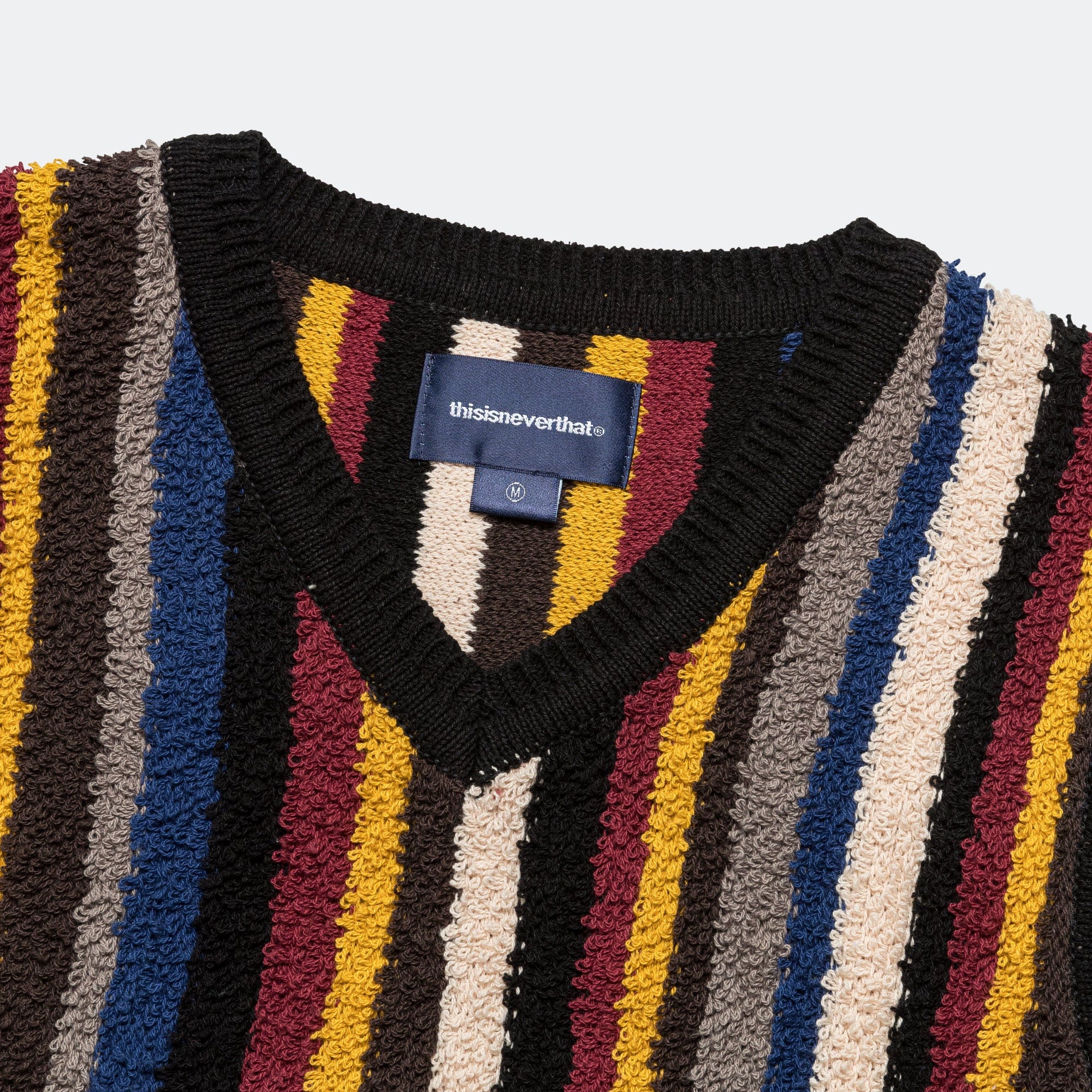 thisisneverthat Striped Knit Vest - Black