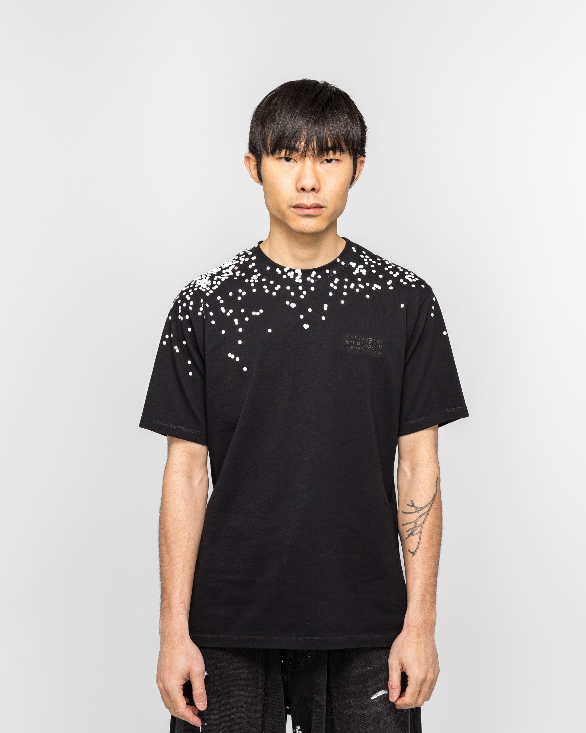 MM6 Cotton Jersey T-Shirt - Black Splatter