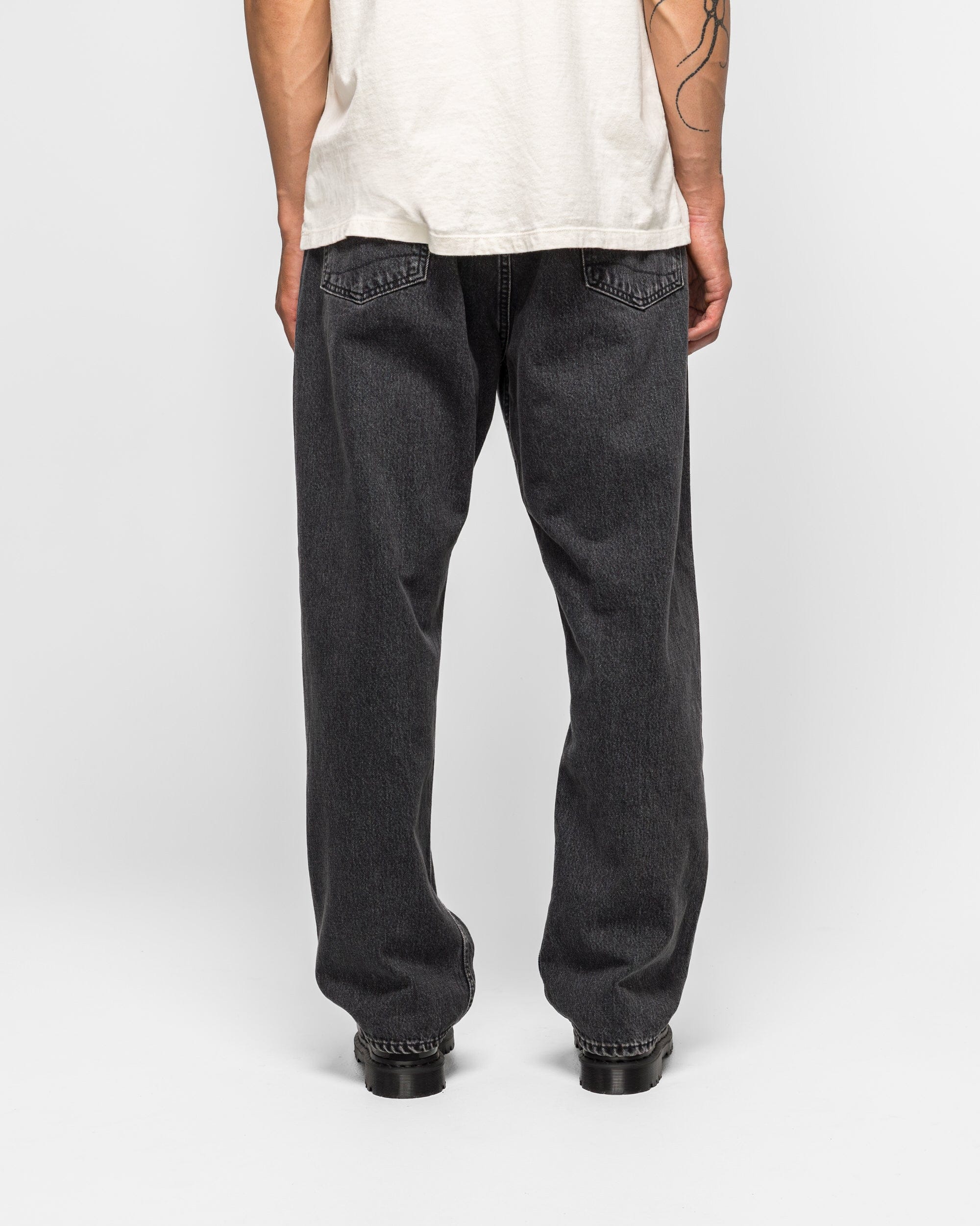 orSlow 101 Dad's Fit Denim Pants - Black Denim Stone Wash