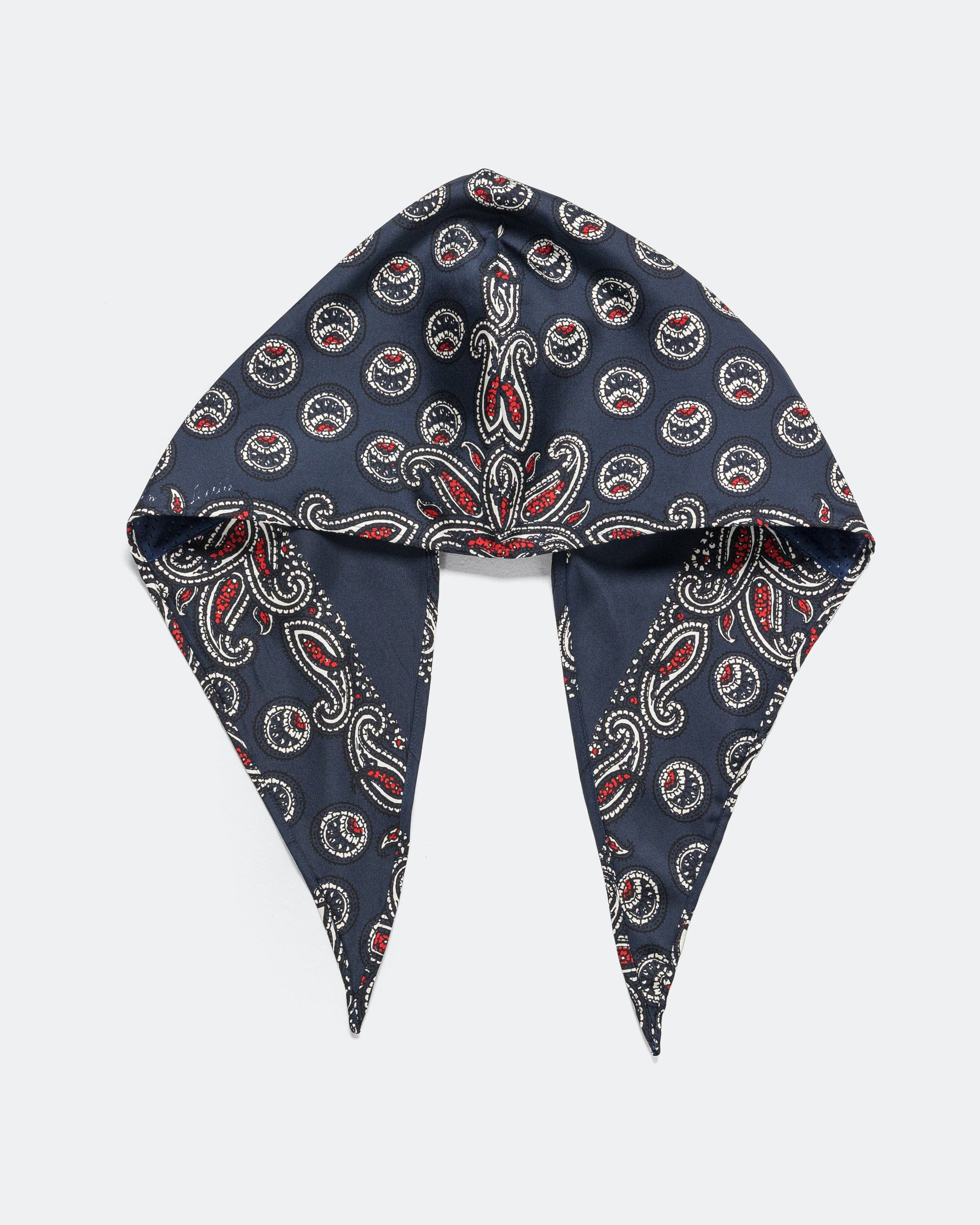 NOMARHYTHM TEXTILE Paisley Silk Hoody Scarf - Navy