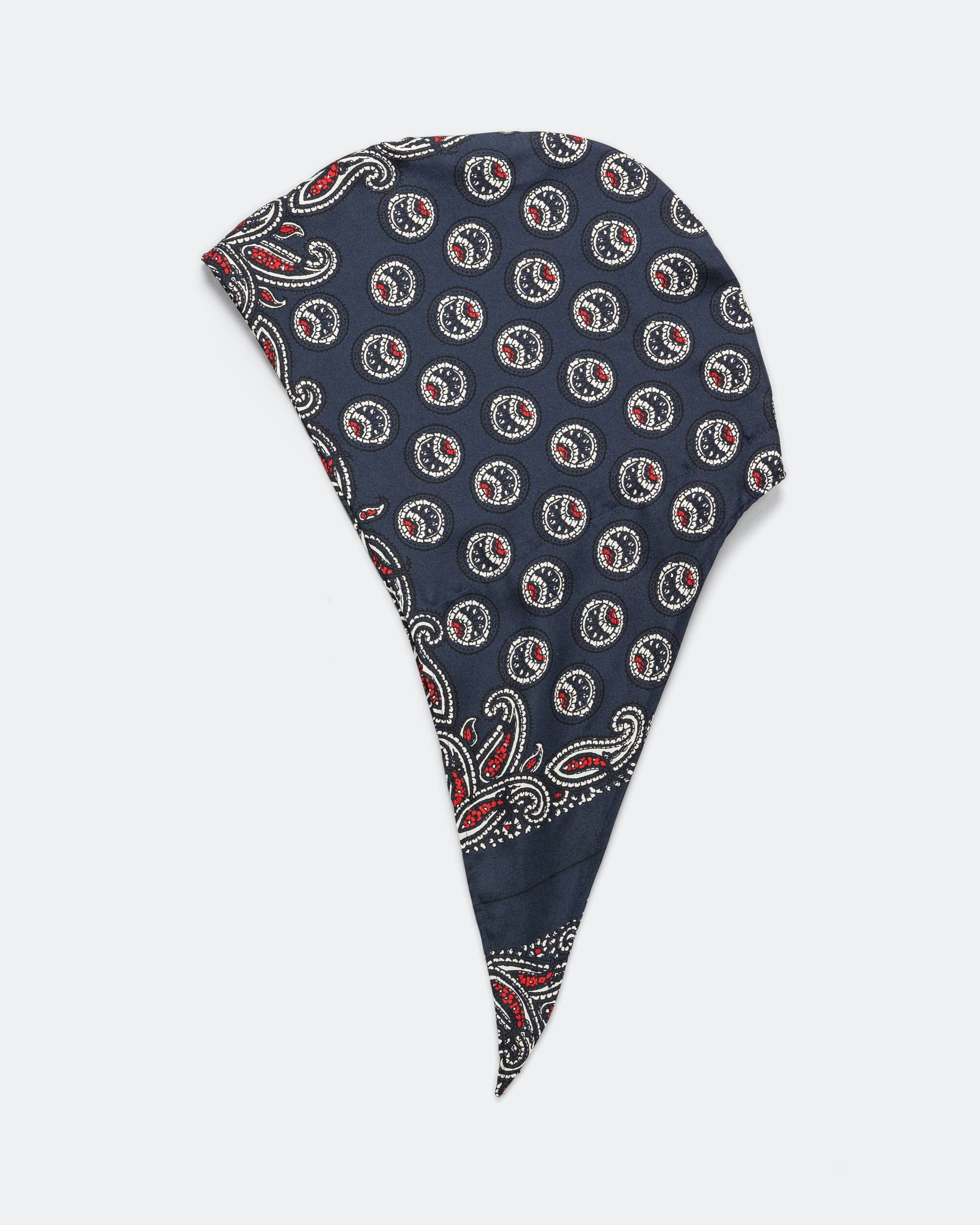 NOMARHYTHM TEXTILE Paisley Silk Hoody Scarf - Navy