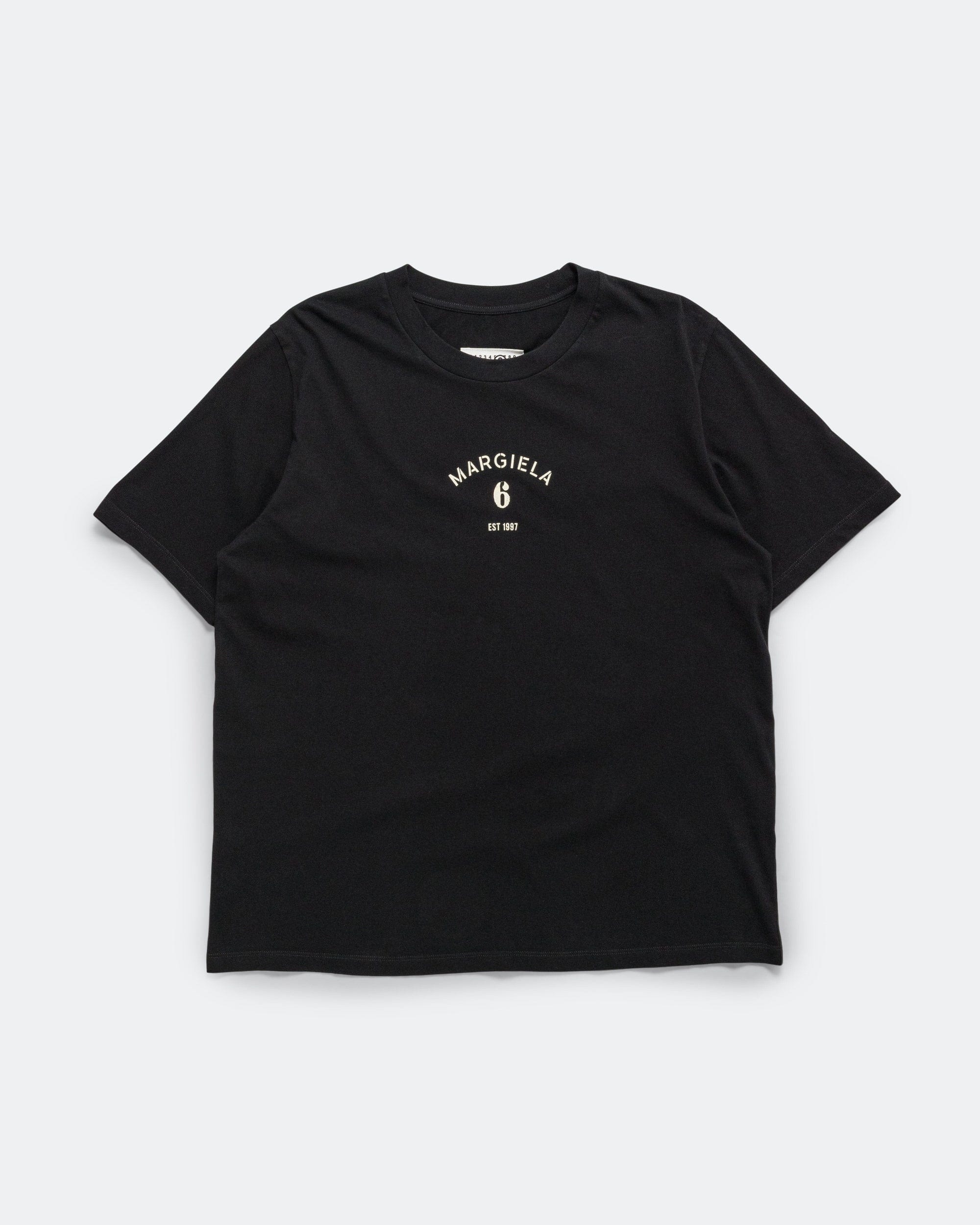 MM6 Single Digit T-Shirt - Black Cotton Jersey