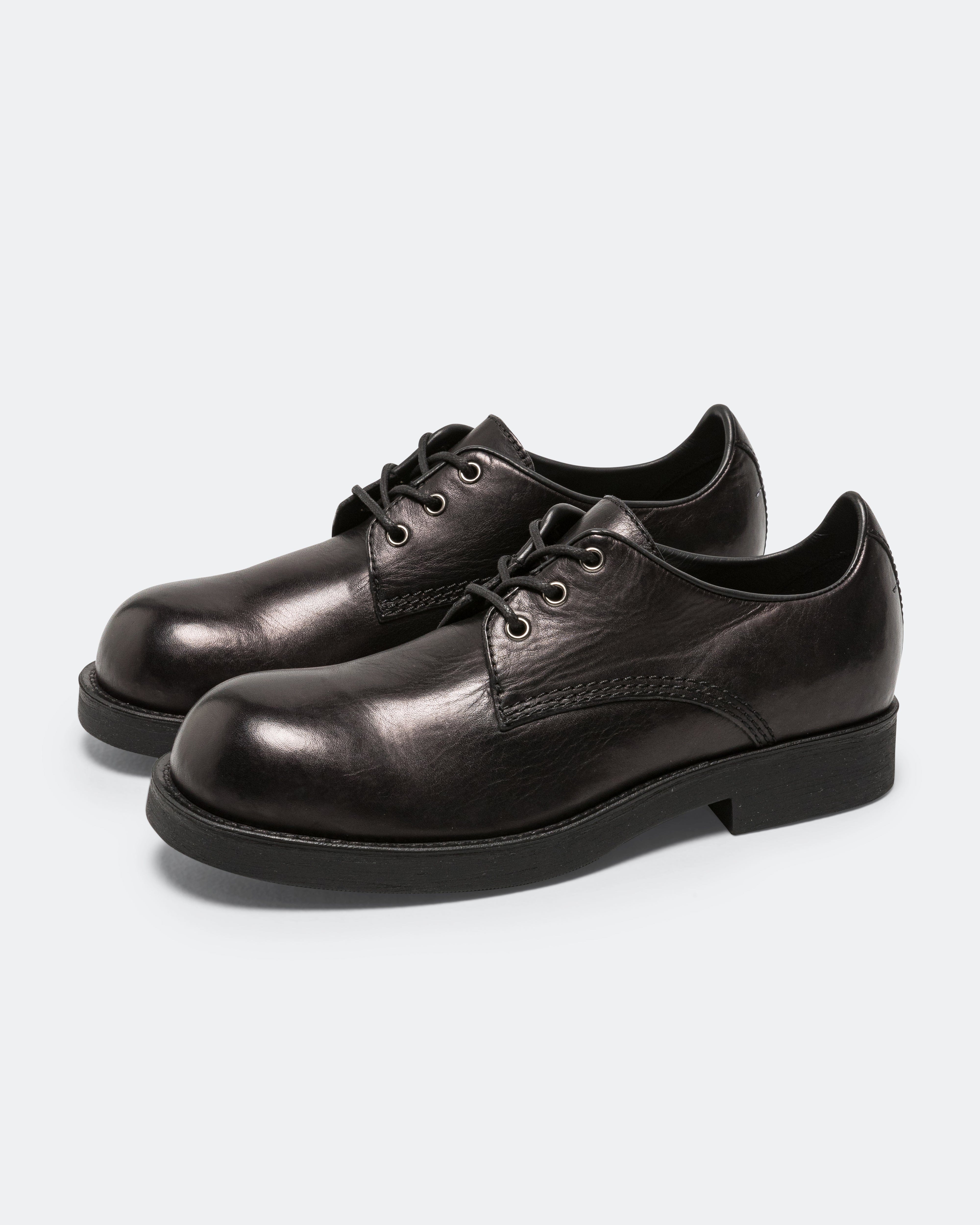 MM6 Lace Up Derby - Black Calfskin Leather