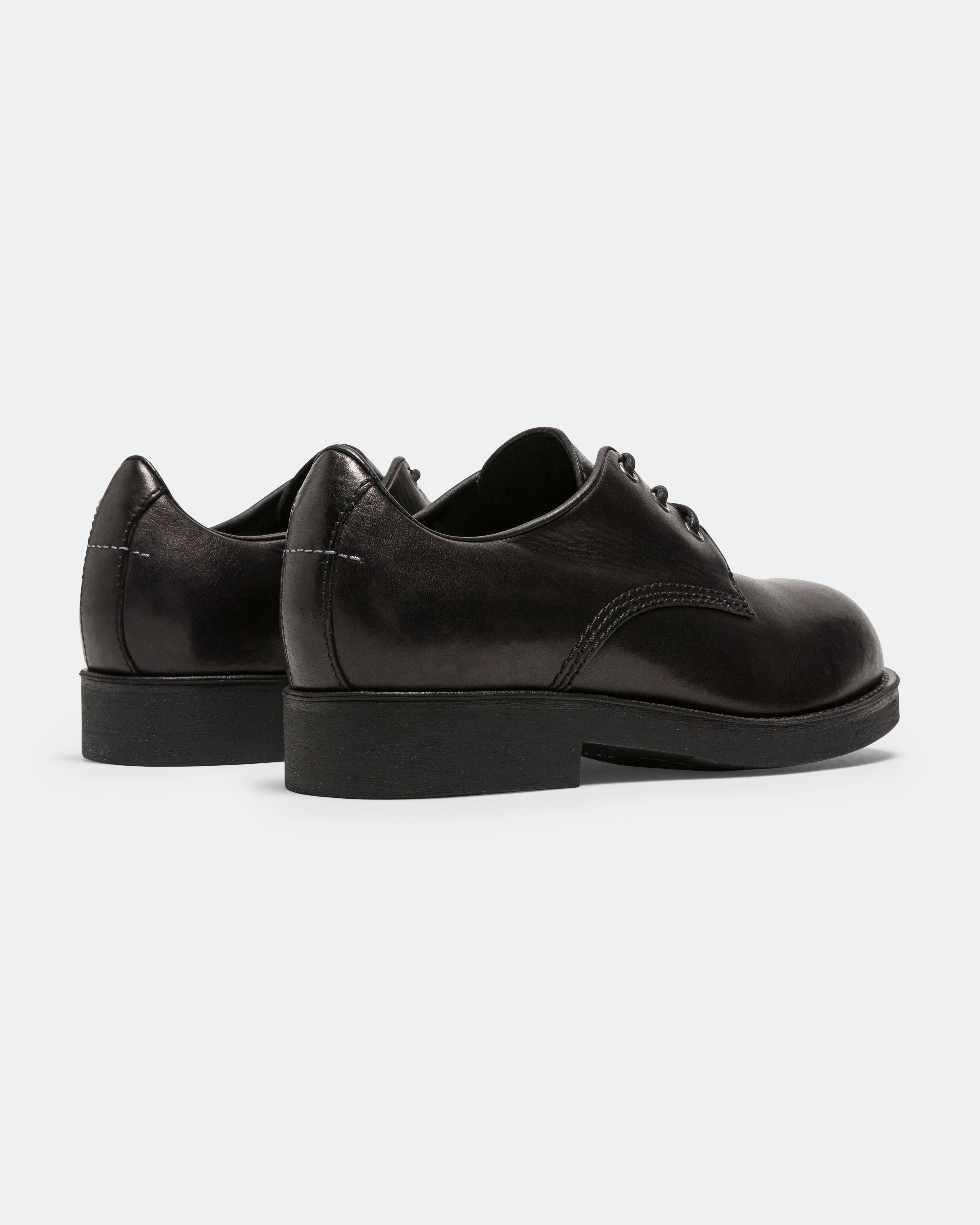 MM6 Lace Up Derby - Black Calfskin Leather