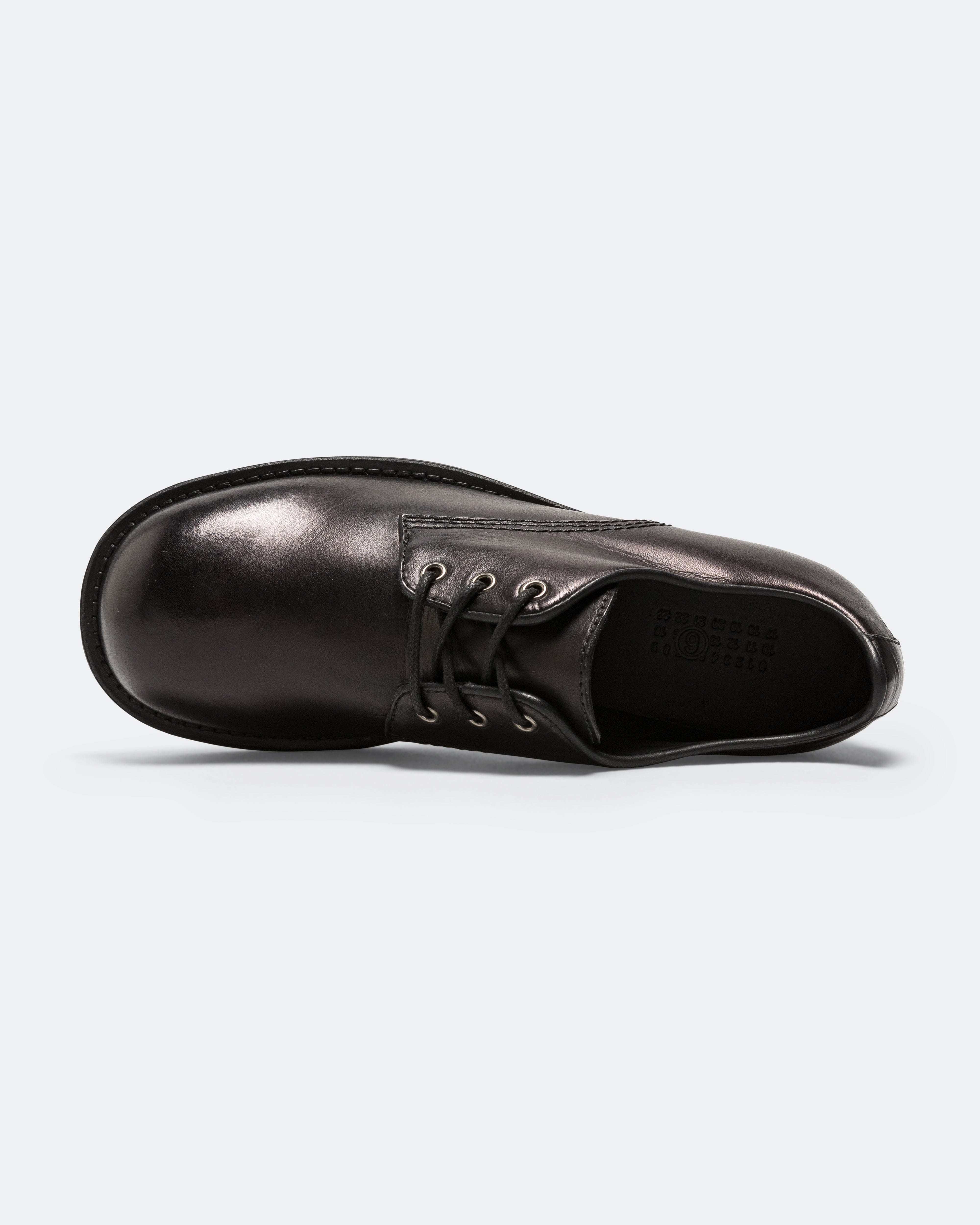 MM6 Lace Up Derby - Black Calfskin Leather