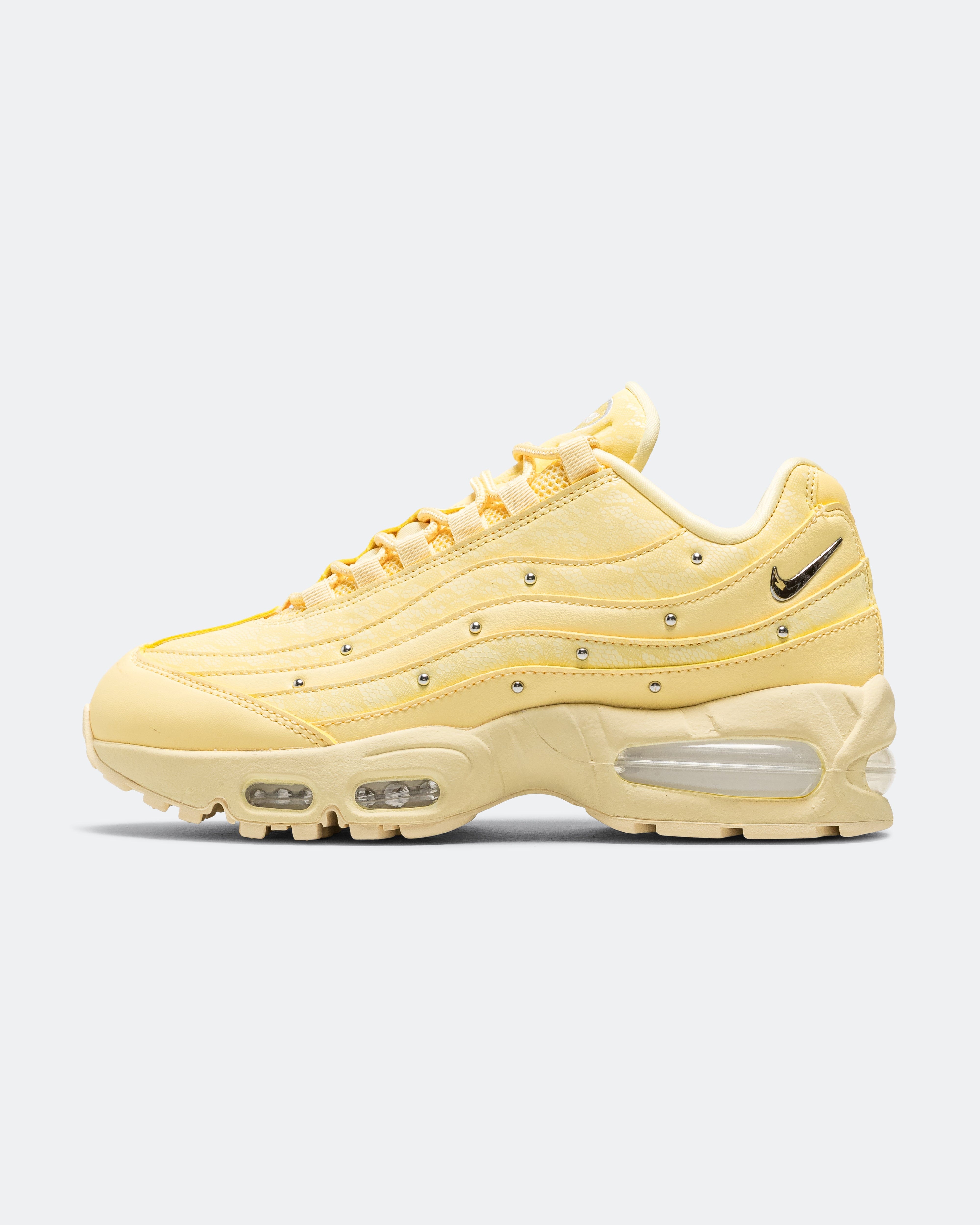 Nike Womens Air Max 95 Big Bubble - Soft Yellow/Metallic Silver-Alabaster