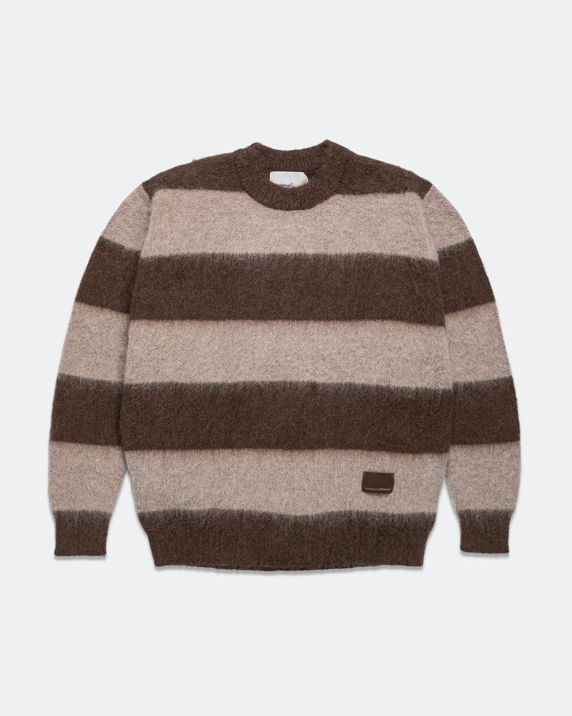 Observe Wool Mohair Stripe Knit Sweater - Mocha
