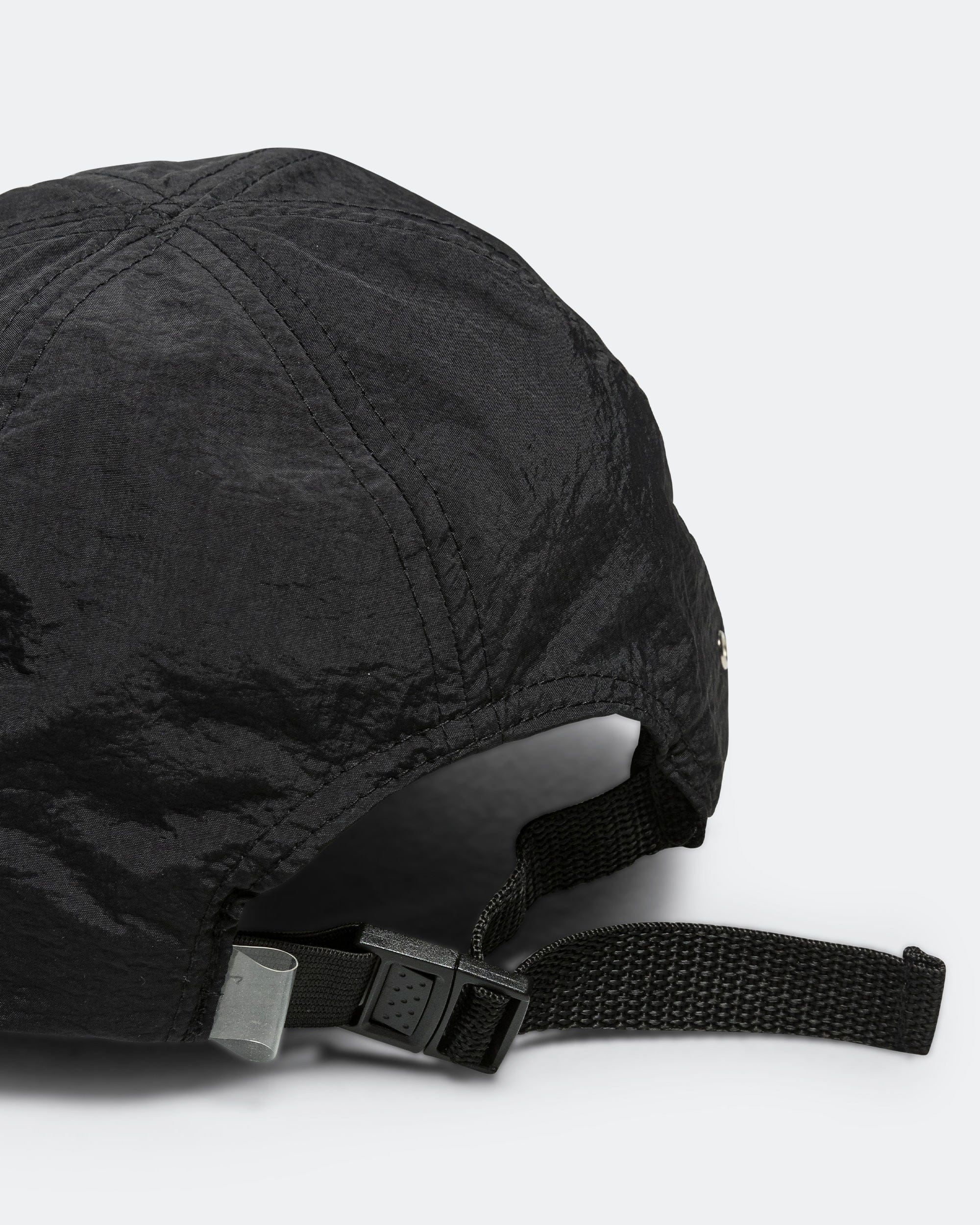 Observe Crinkle Nylon Logo Cap - Black