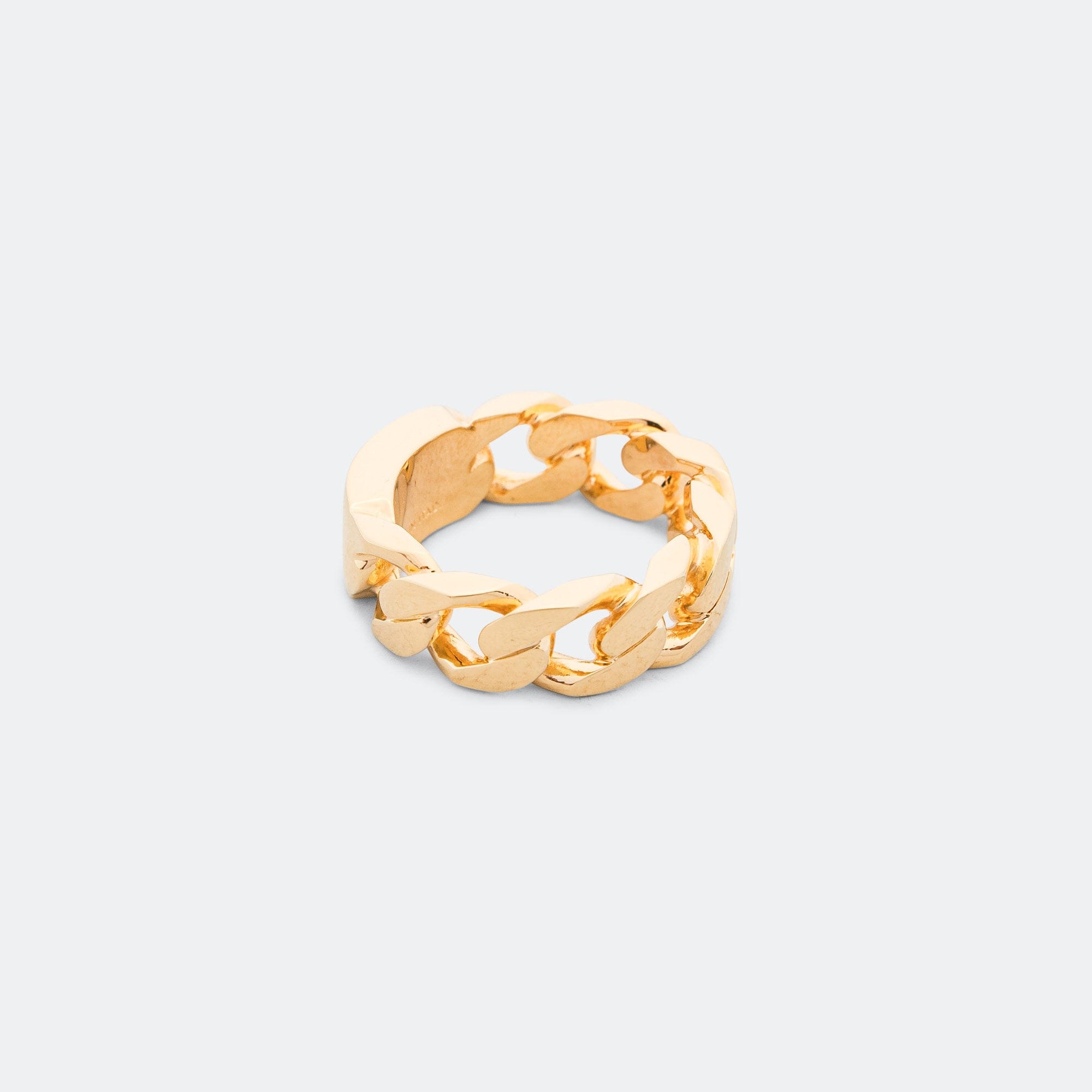 MM6 Minimal Logo Curb Ring - Yellow Gold Brass
