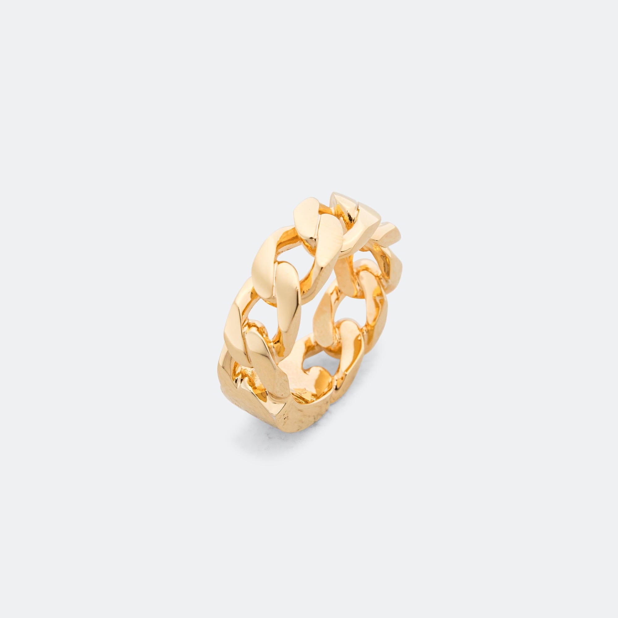 MM6 Minimal Logo Curb Ring - Yellow Gold Brass