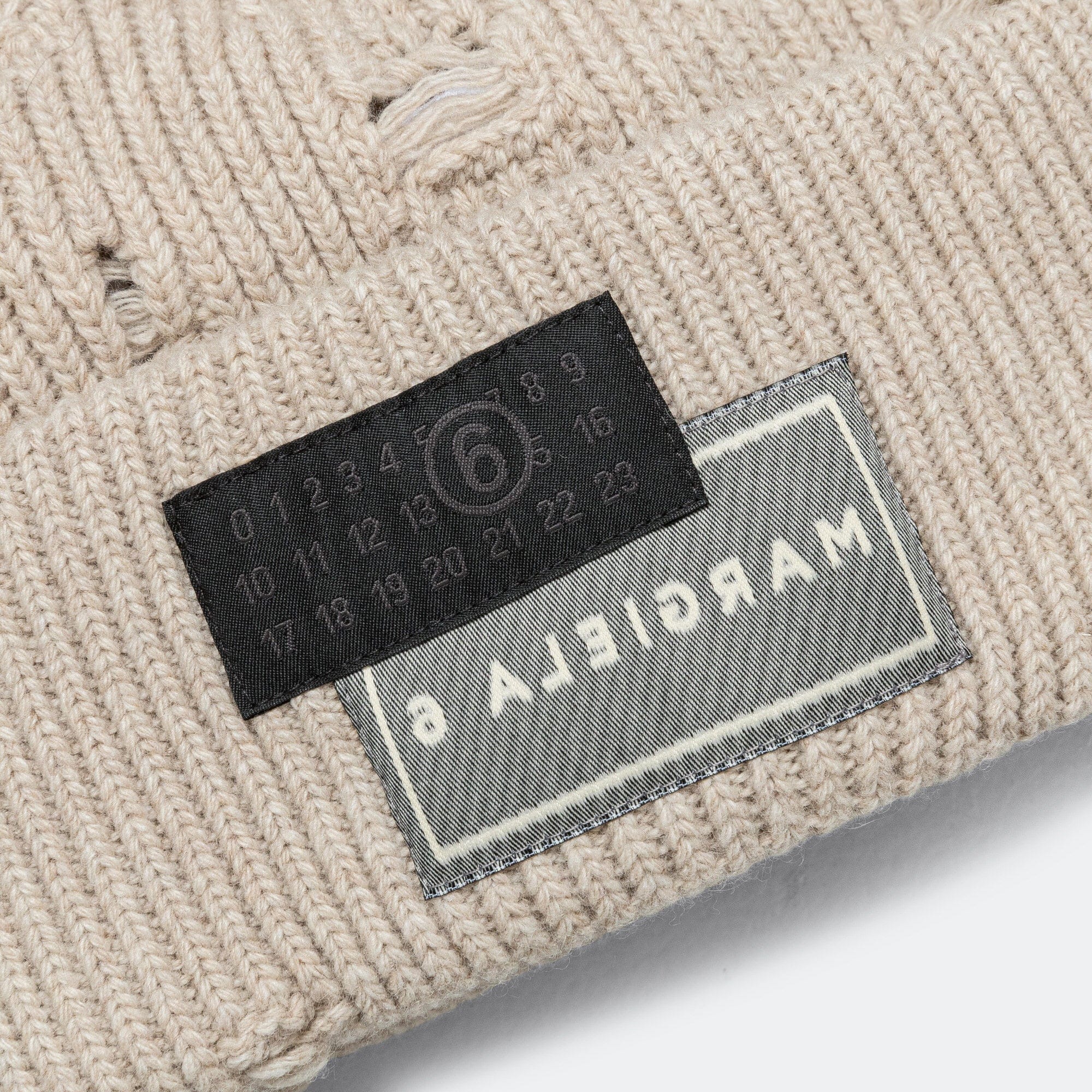 MM6 Logo Beanie - Beige Melange