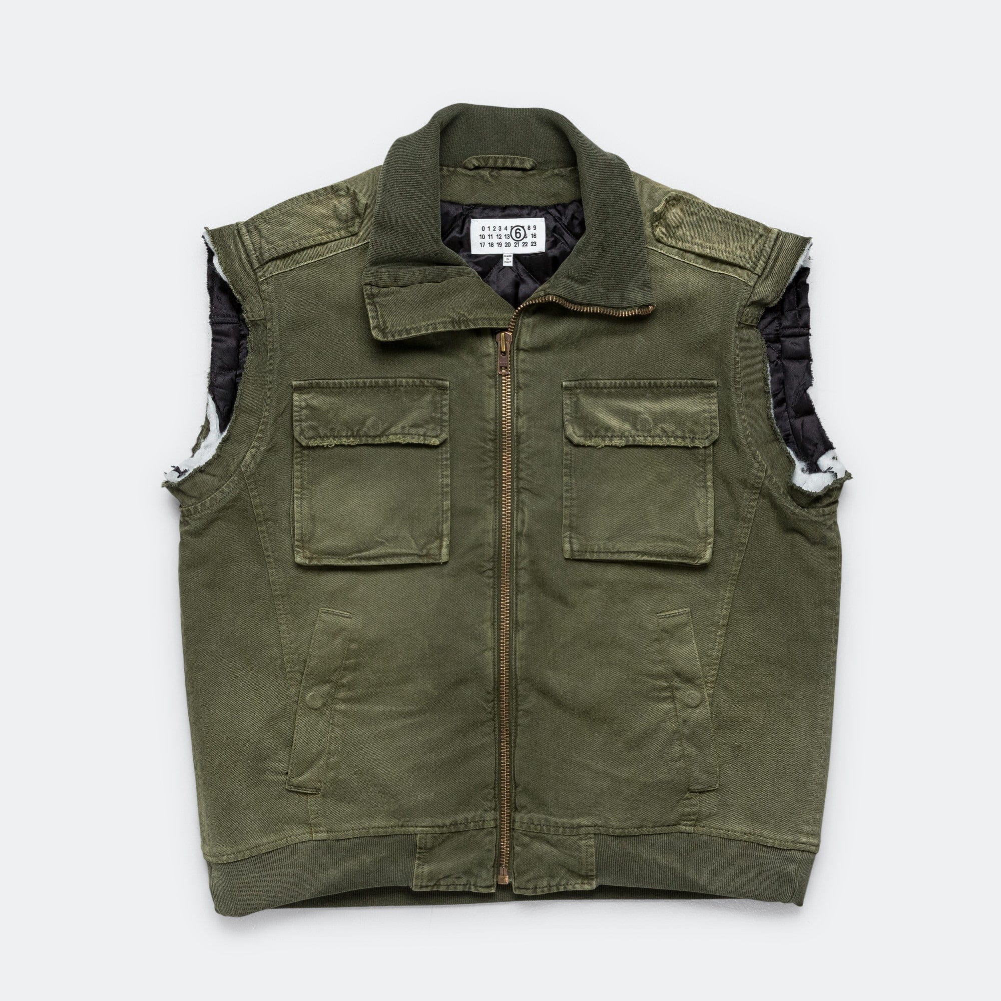 MM6 Washed Gilet - Green