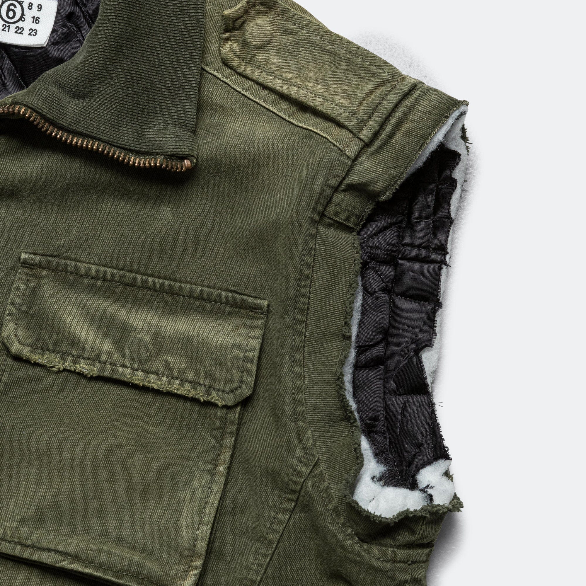 MM6 Washed Gilet - Green