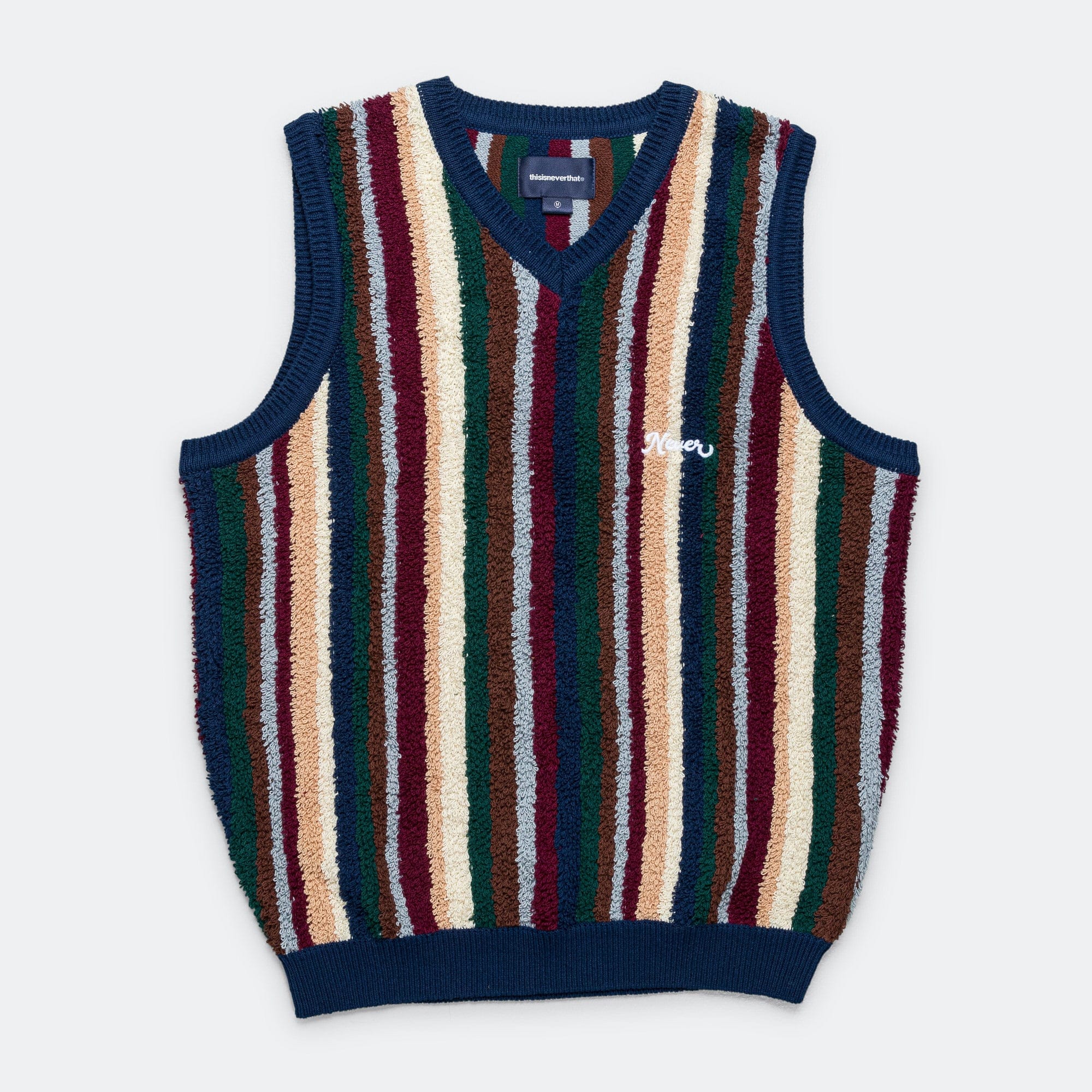 thisisneverthat Striped Knit Vest - Navy