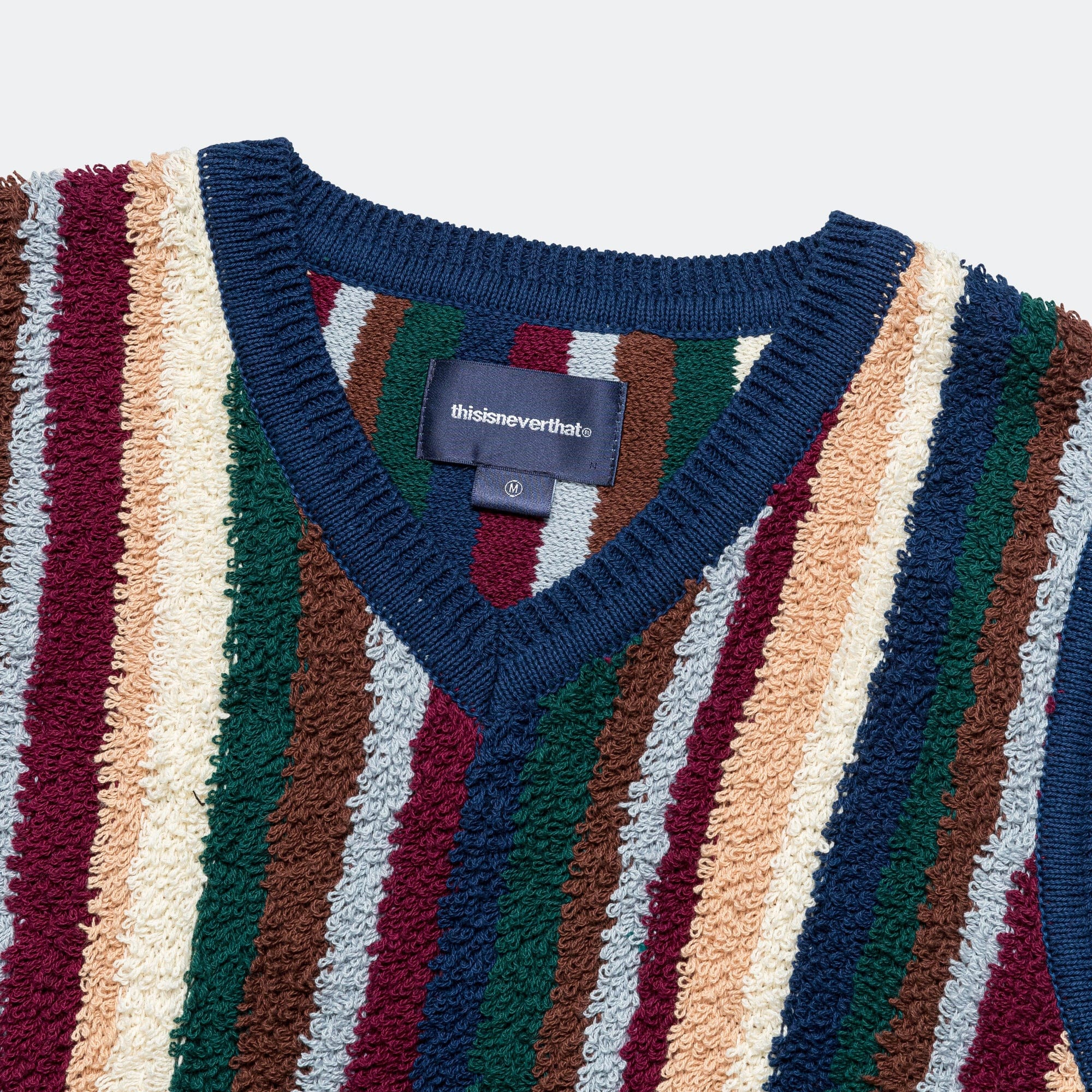 thisisneverthat Striped Knit Vest - Navy