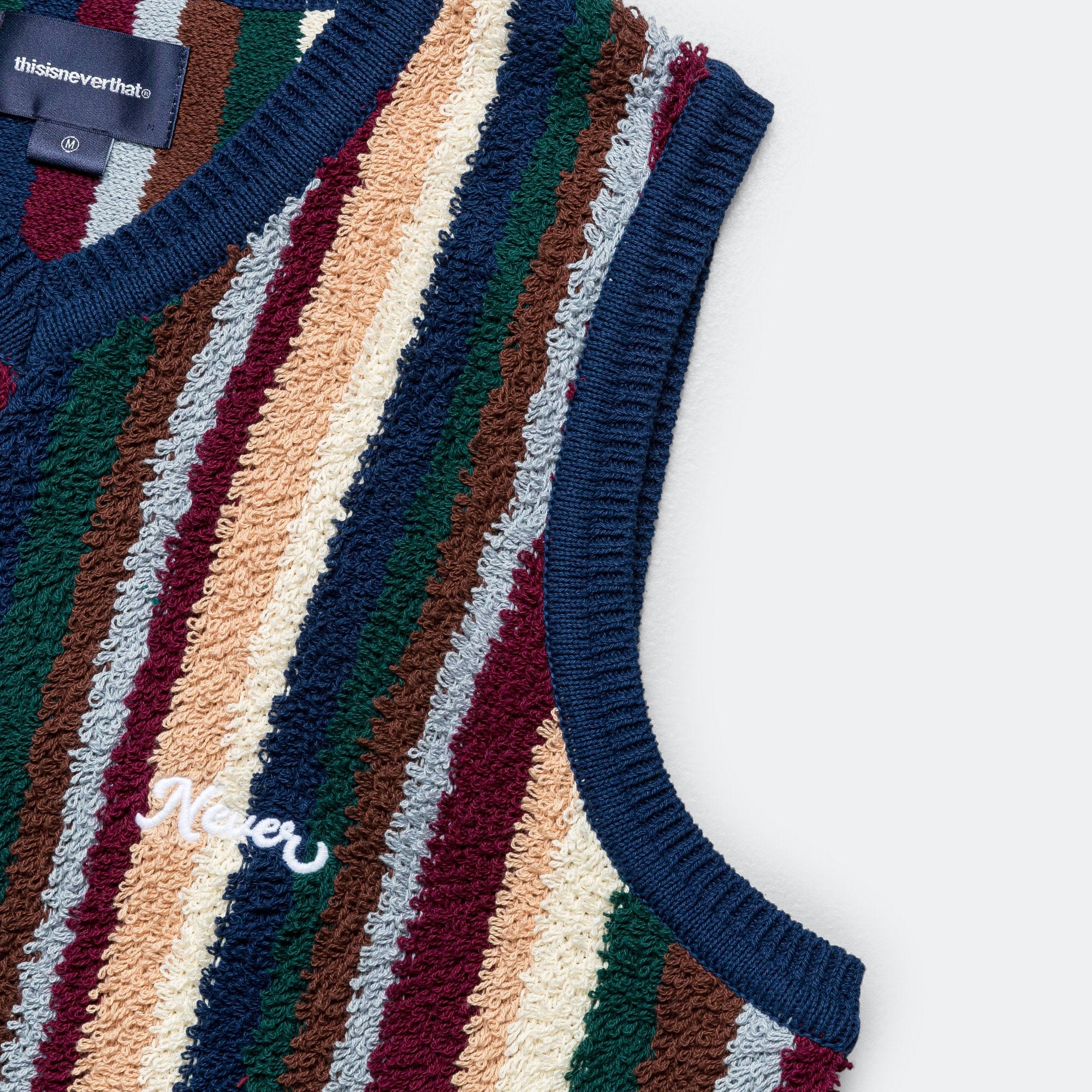 thisisneverthat Striped Knit Vest - Navy