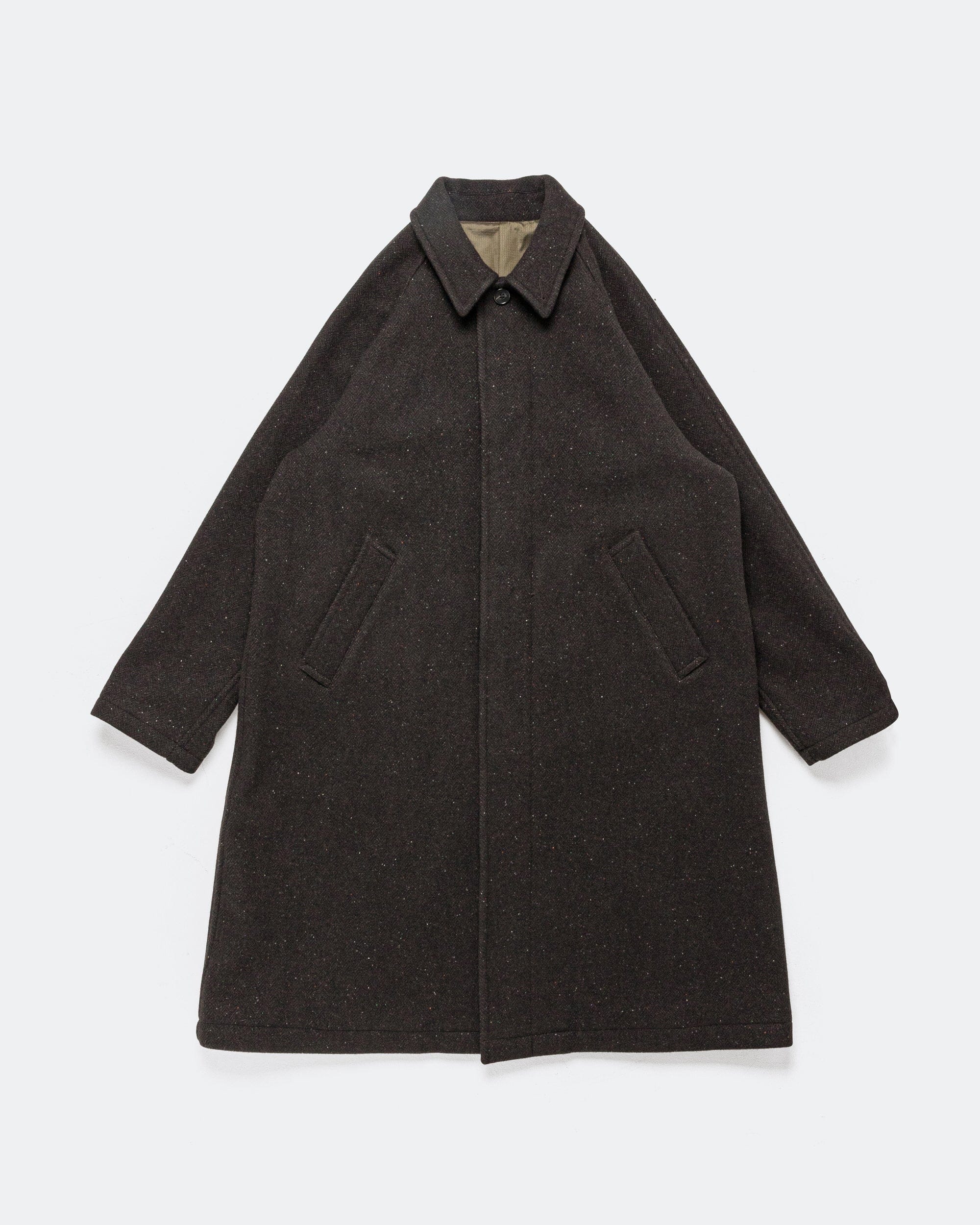 Unlikely Balmacaan Coat - Brown Nep Tweed