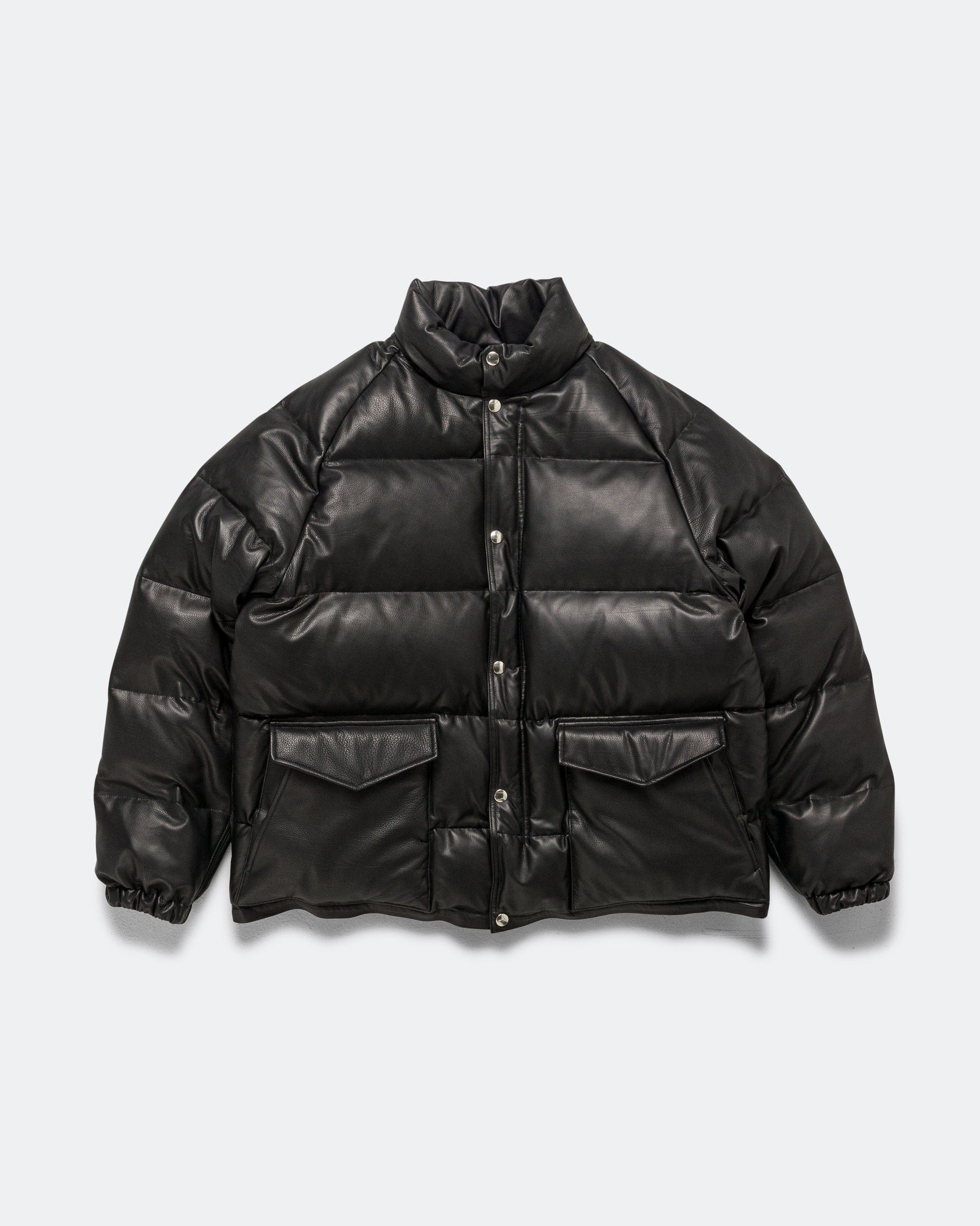 A.PRESSE Leather Down Jacket - Black