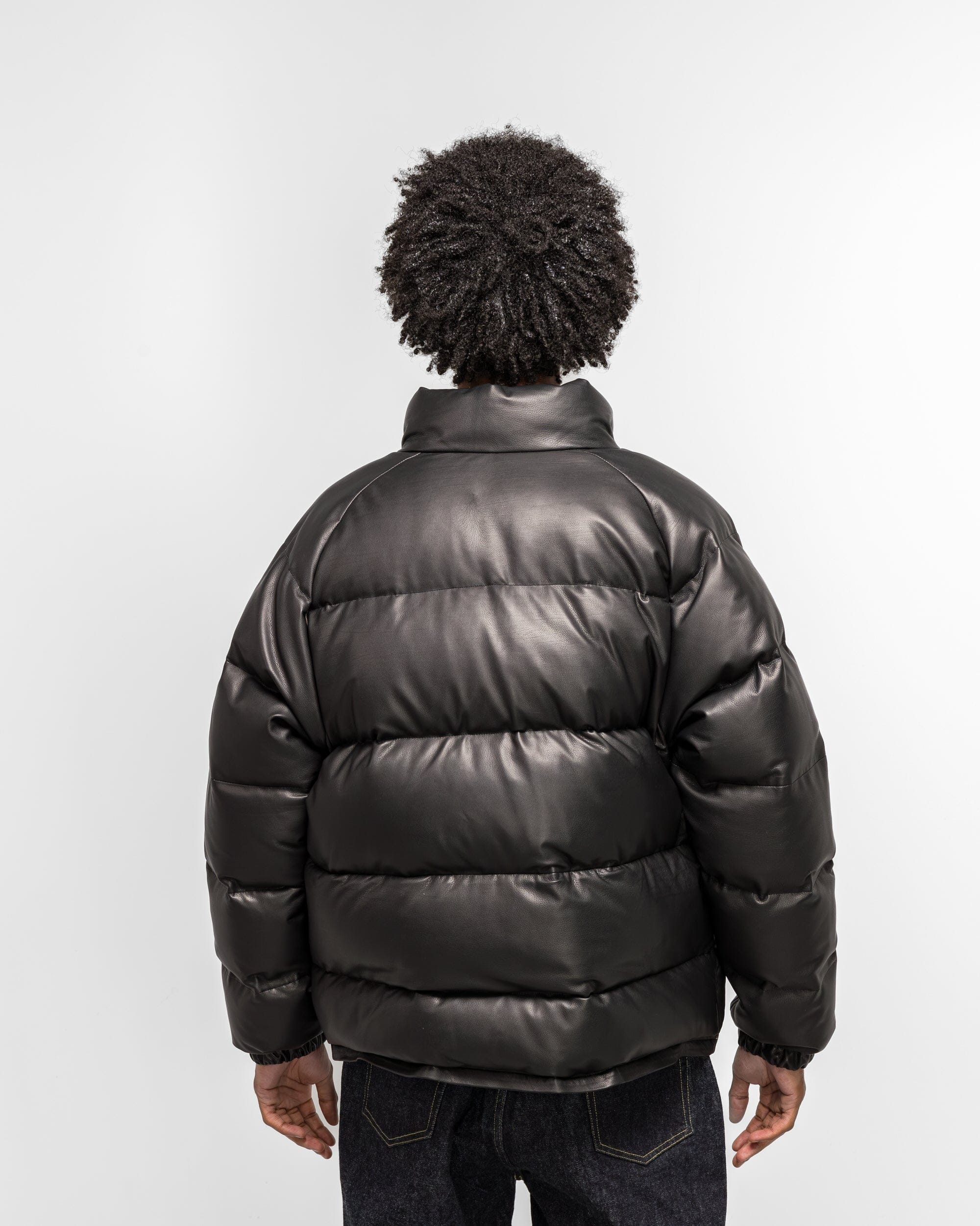 A.PRESSE Leather Down Jacket - Black