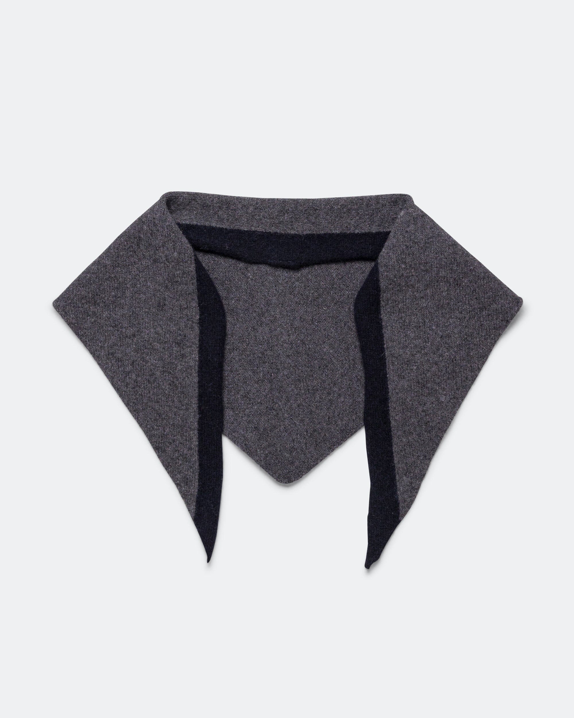MHL. Tipped Scout Scarf - Grey/Ink Lambswool