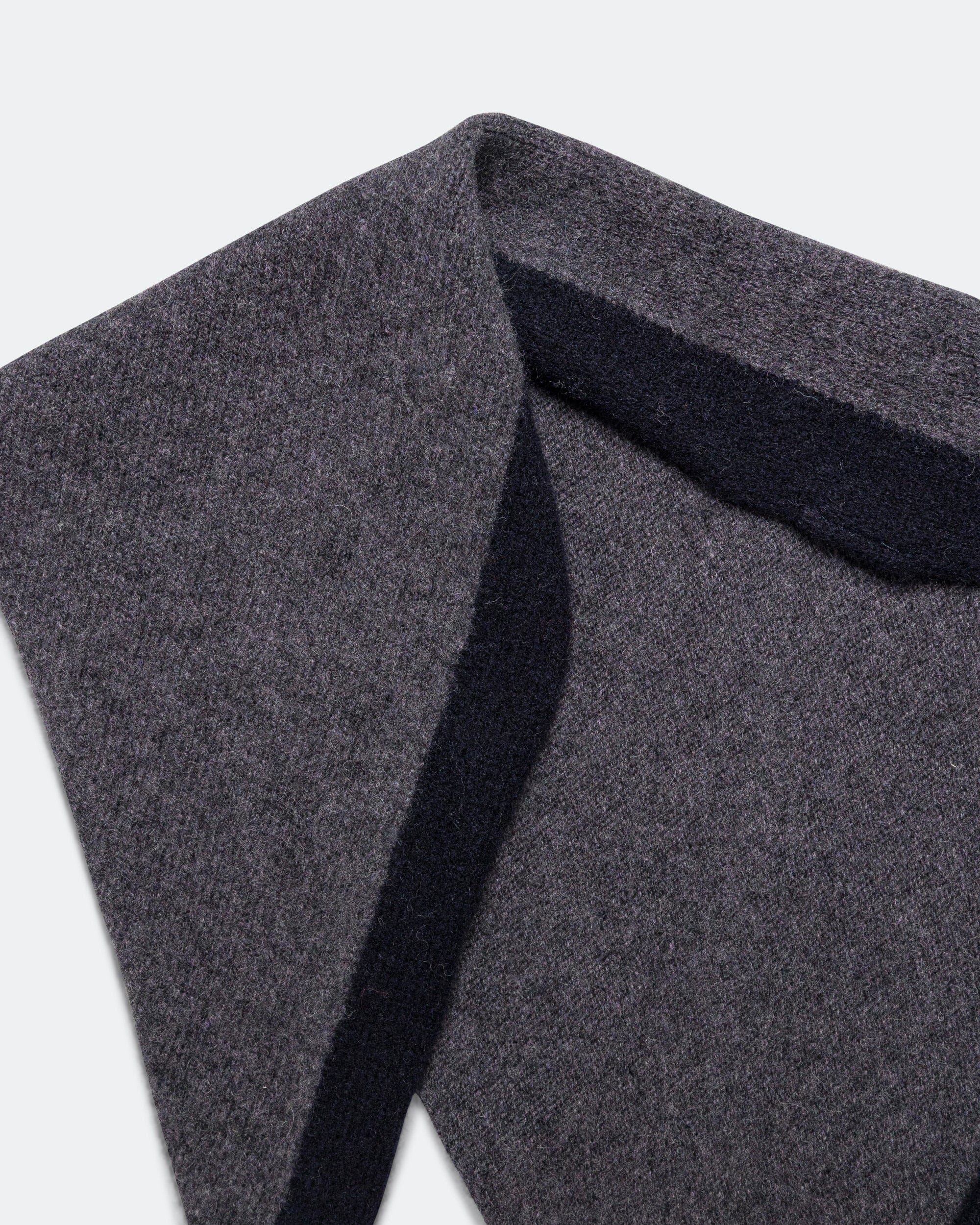 MHL. Tipped Scout Scarf - Grey/Ink Lambswool