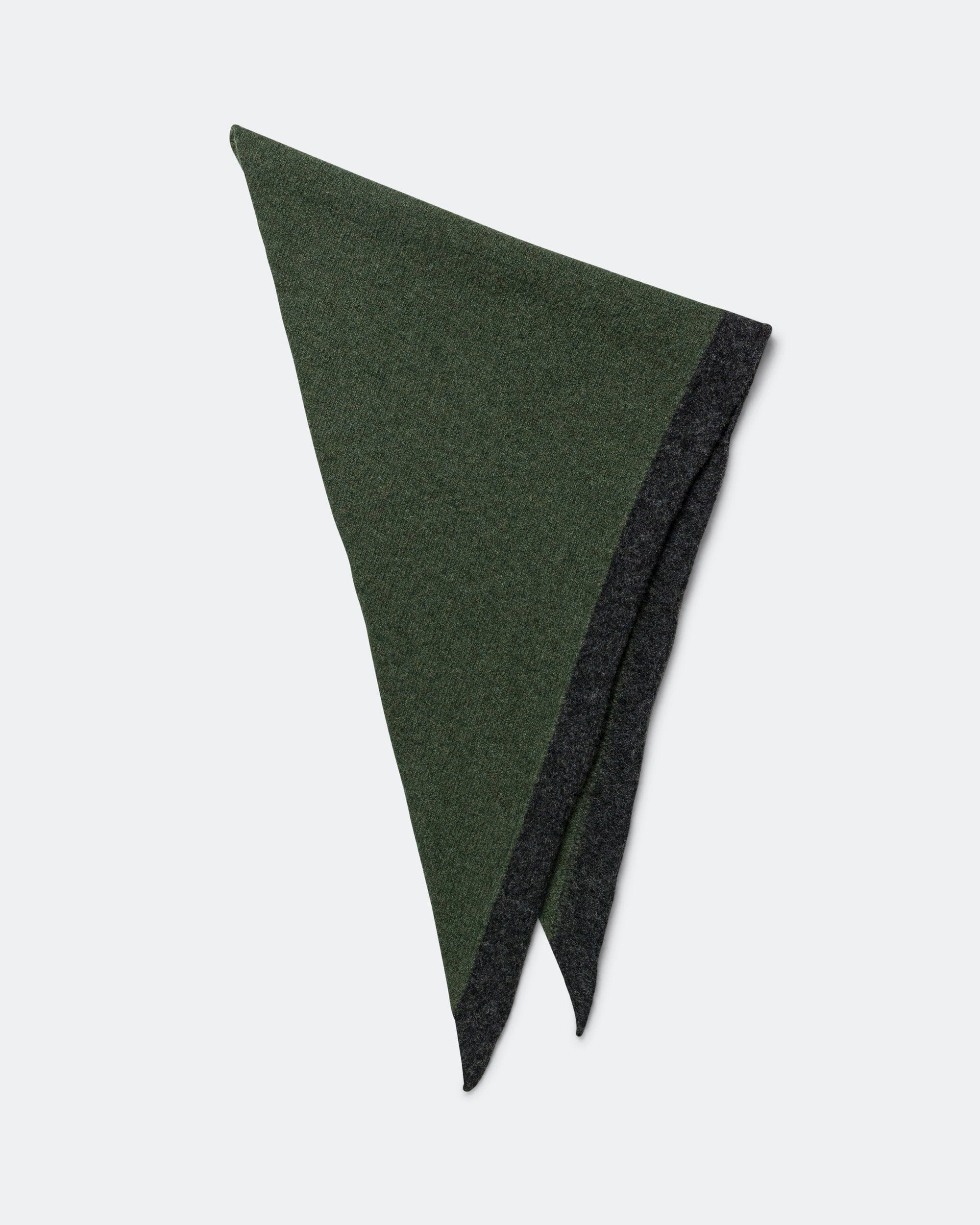MHL. Tipped Scout Scarf - Green/Charcoal Lambswool
