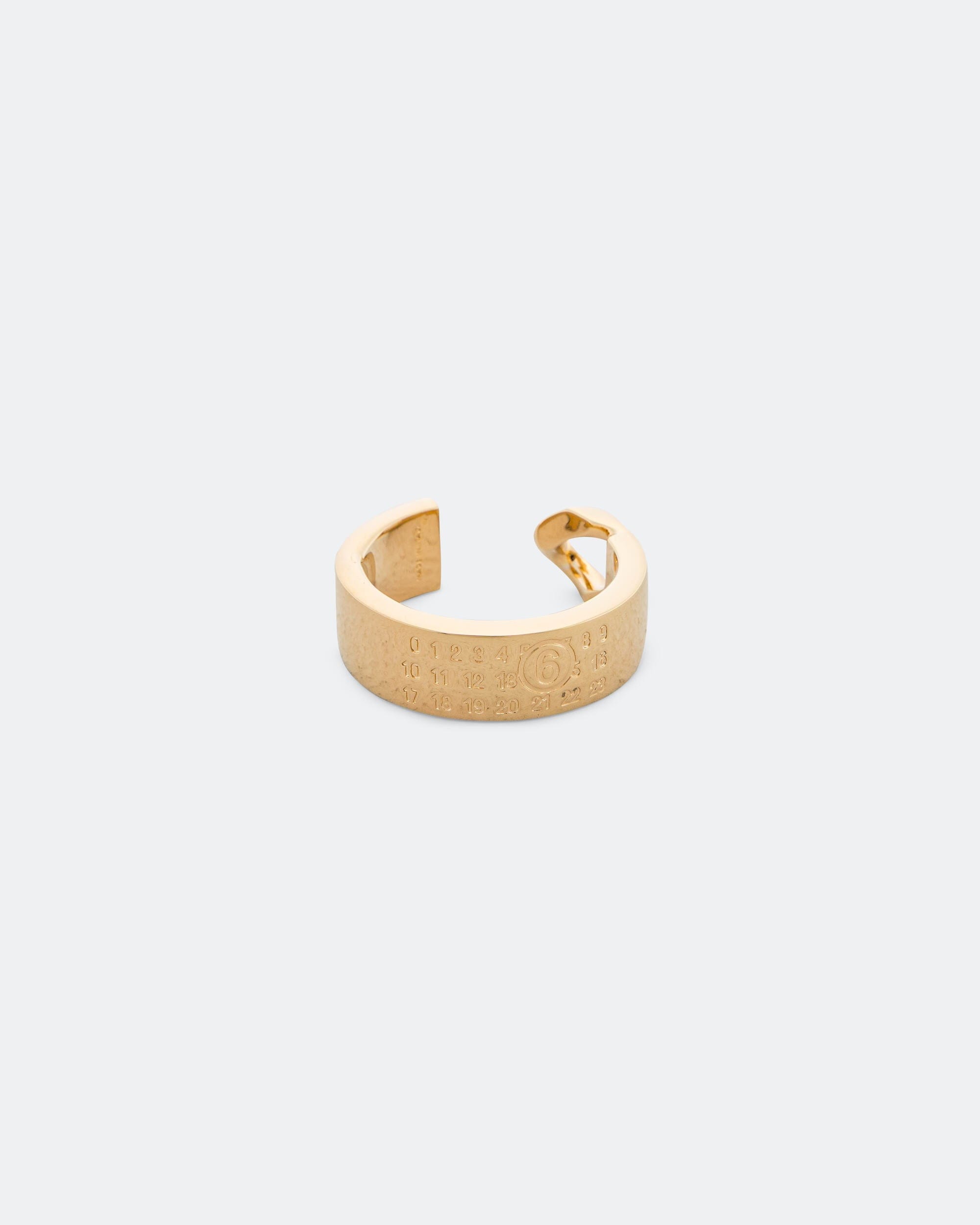MM6 Minimal Logo 3mm Ring - Yellow Gold Brass