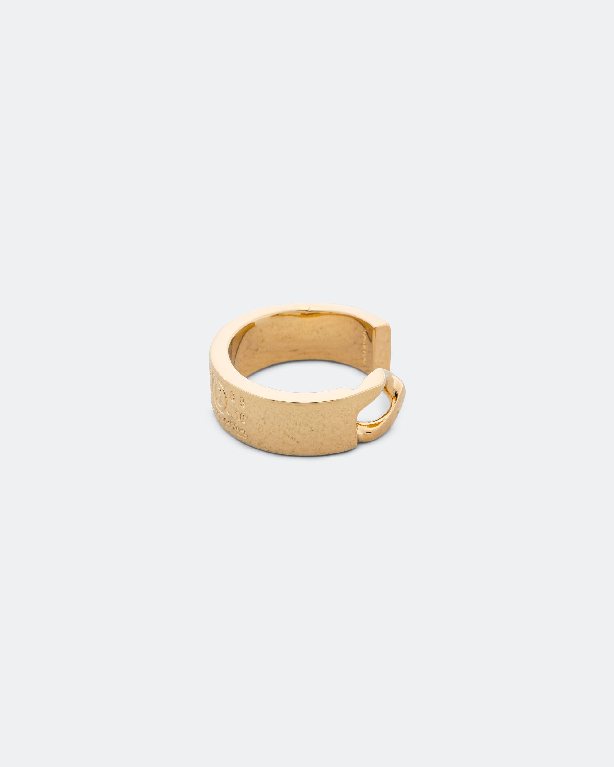 MM6 Minimal Logo 3mm Ring - Yellow Gold Brass