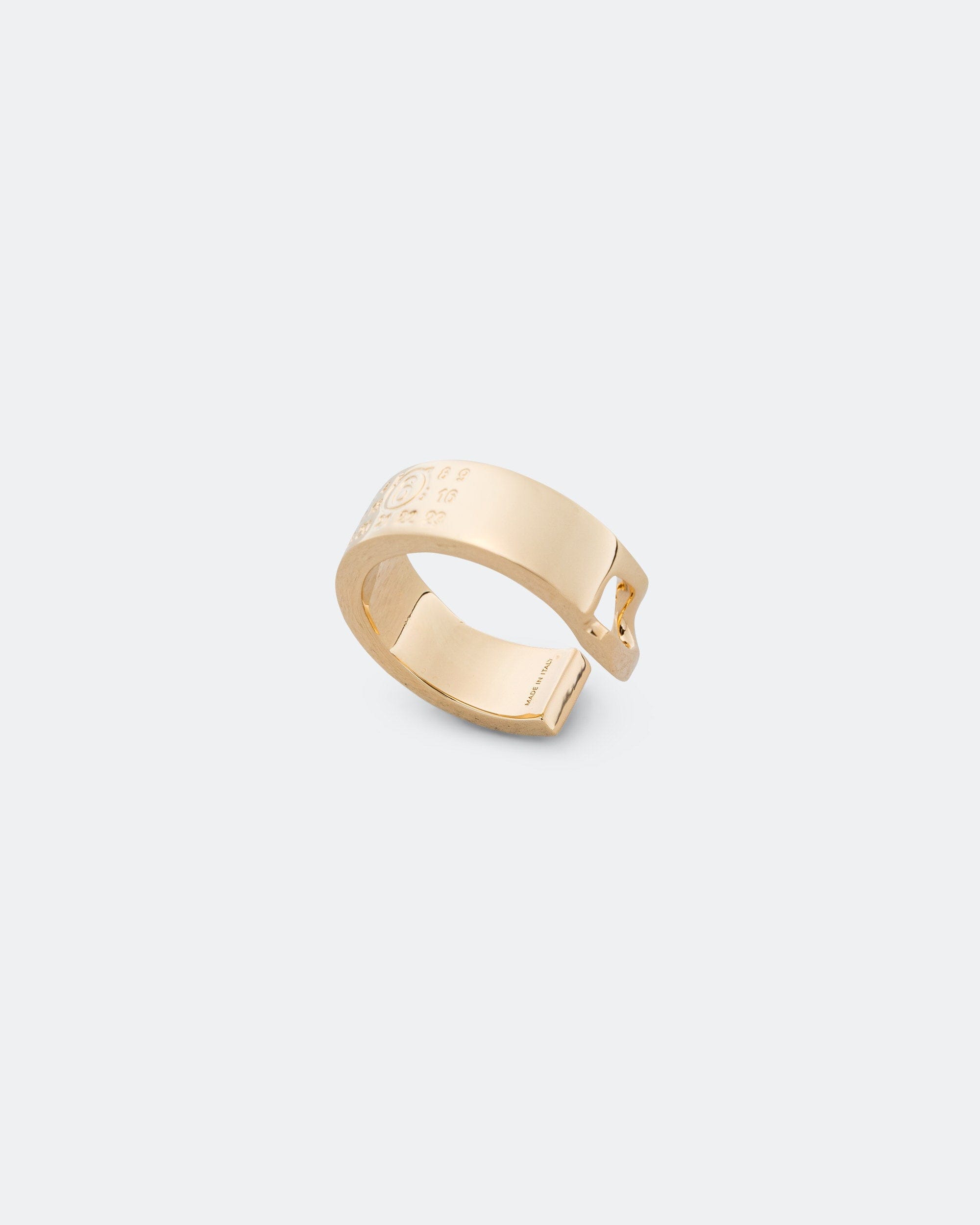 MM6 Minimal Logo 3mm Ring - Yellow Gold Brass