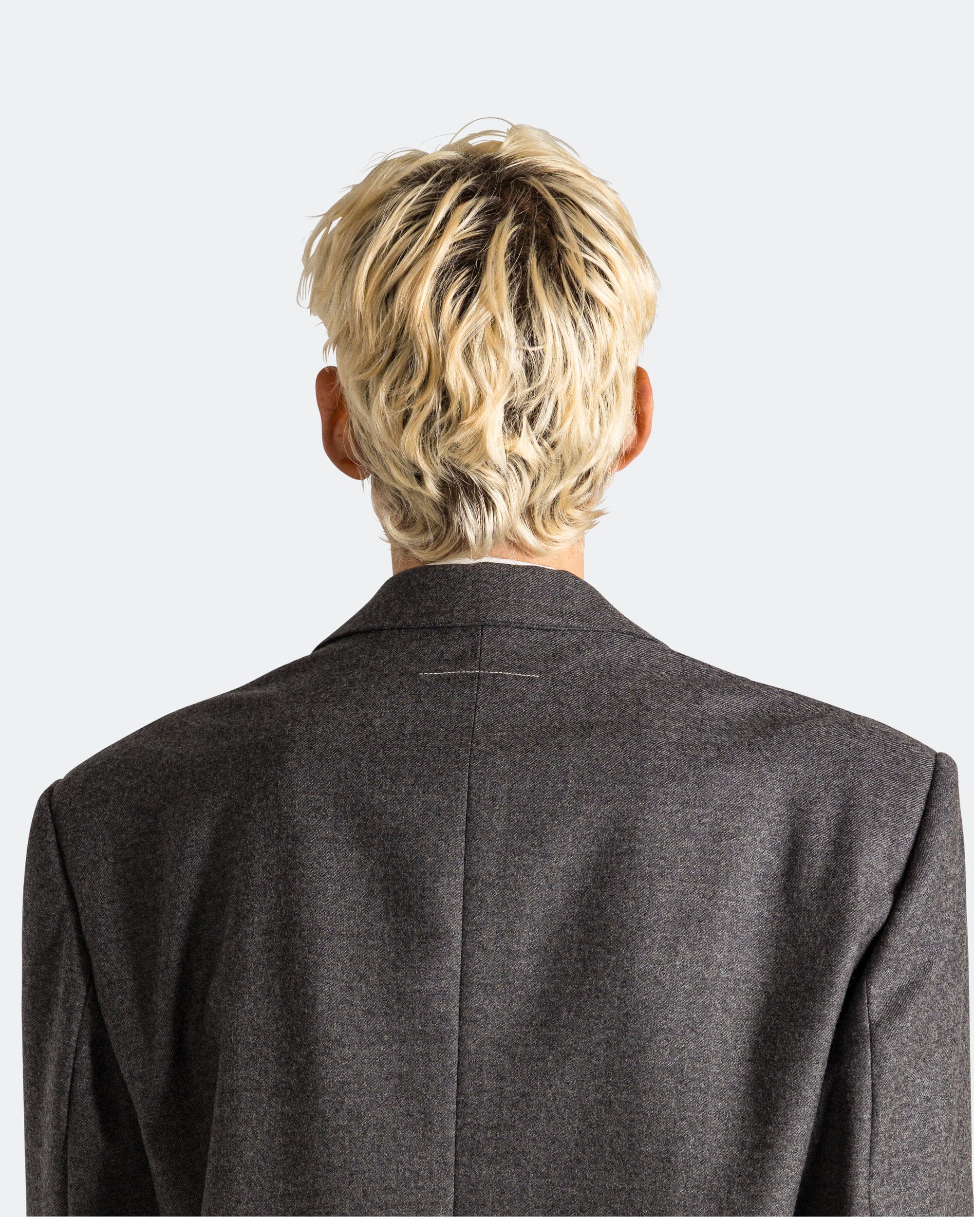 MM6 Tailored Wool Jacket - Dark Grey Melange