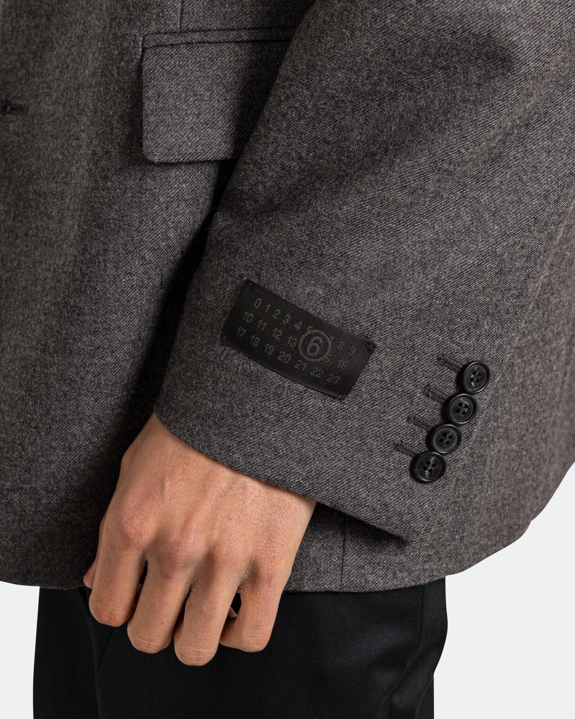 MM6 Tailored Wool Jacket - Dark Grey Melange