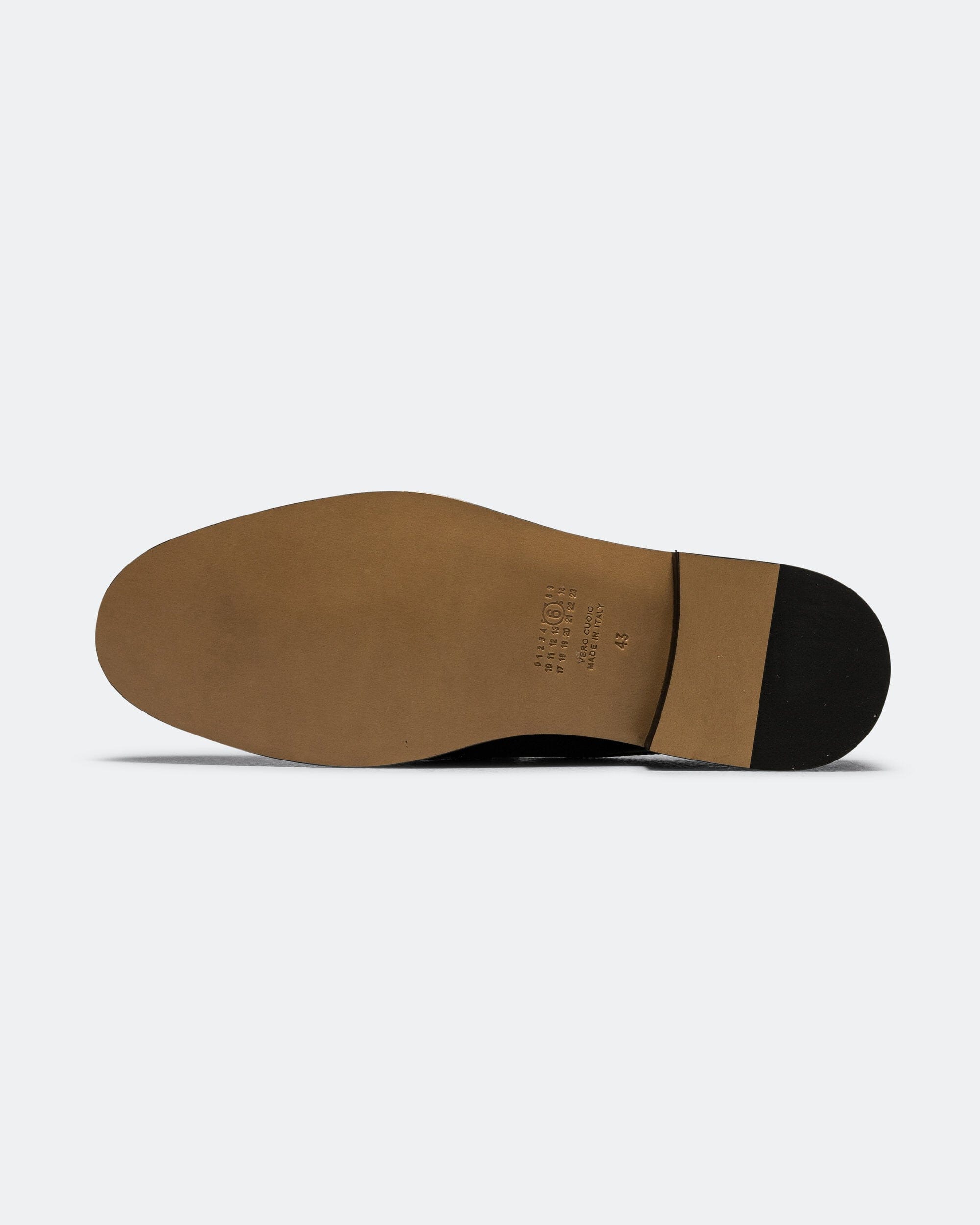 MM6 Shiny Leather Slipper - Black