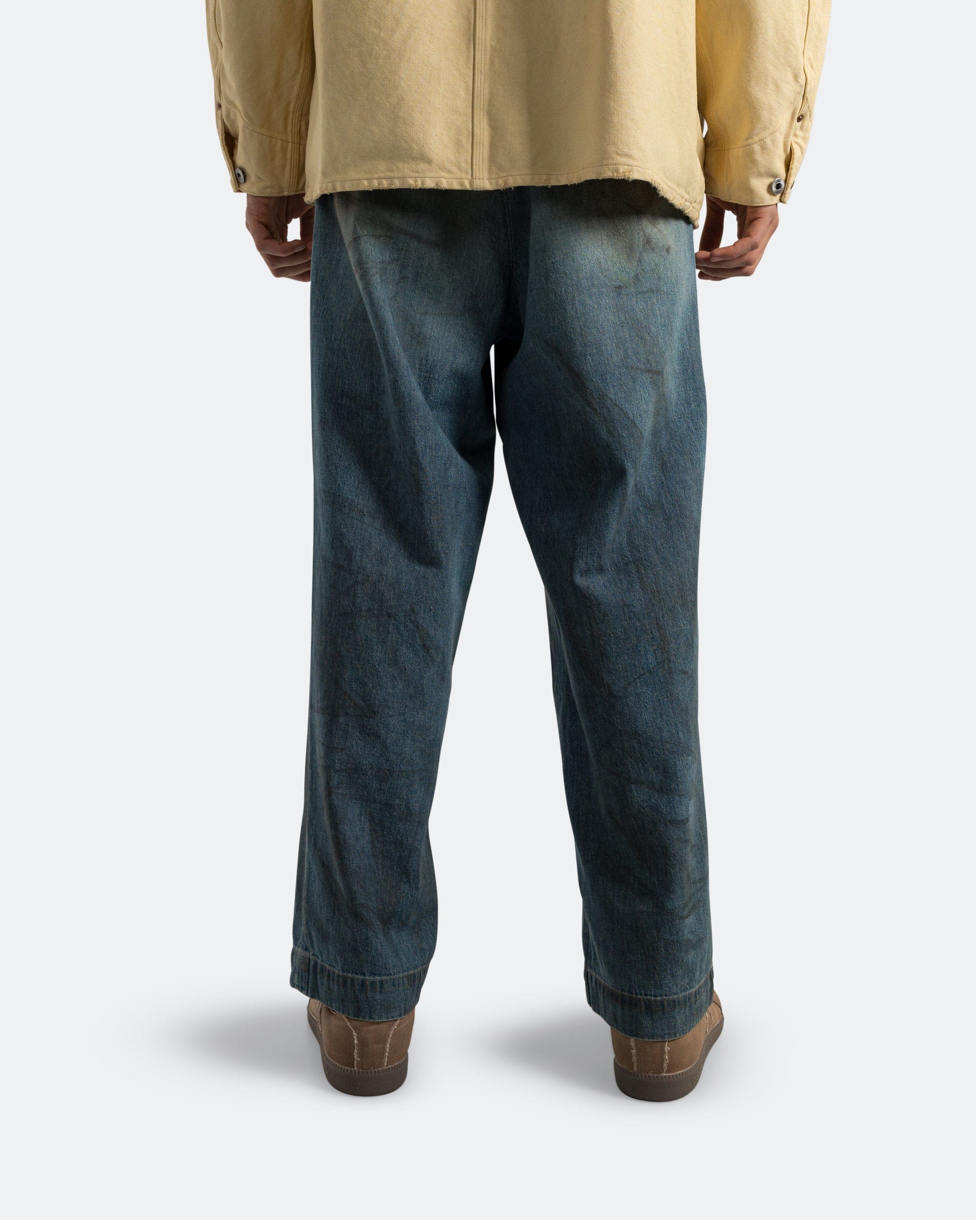 A.PRESSE Vintage Washed Denim Work Pants - Indigo