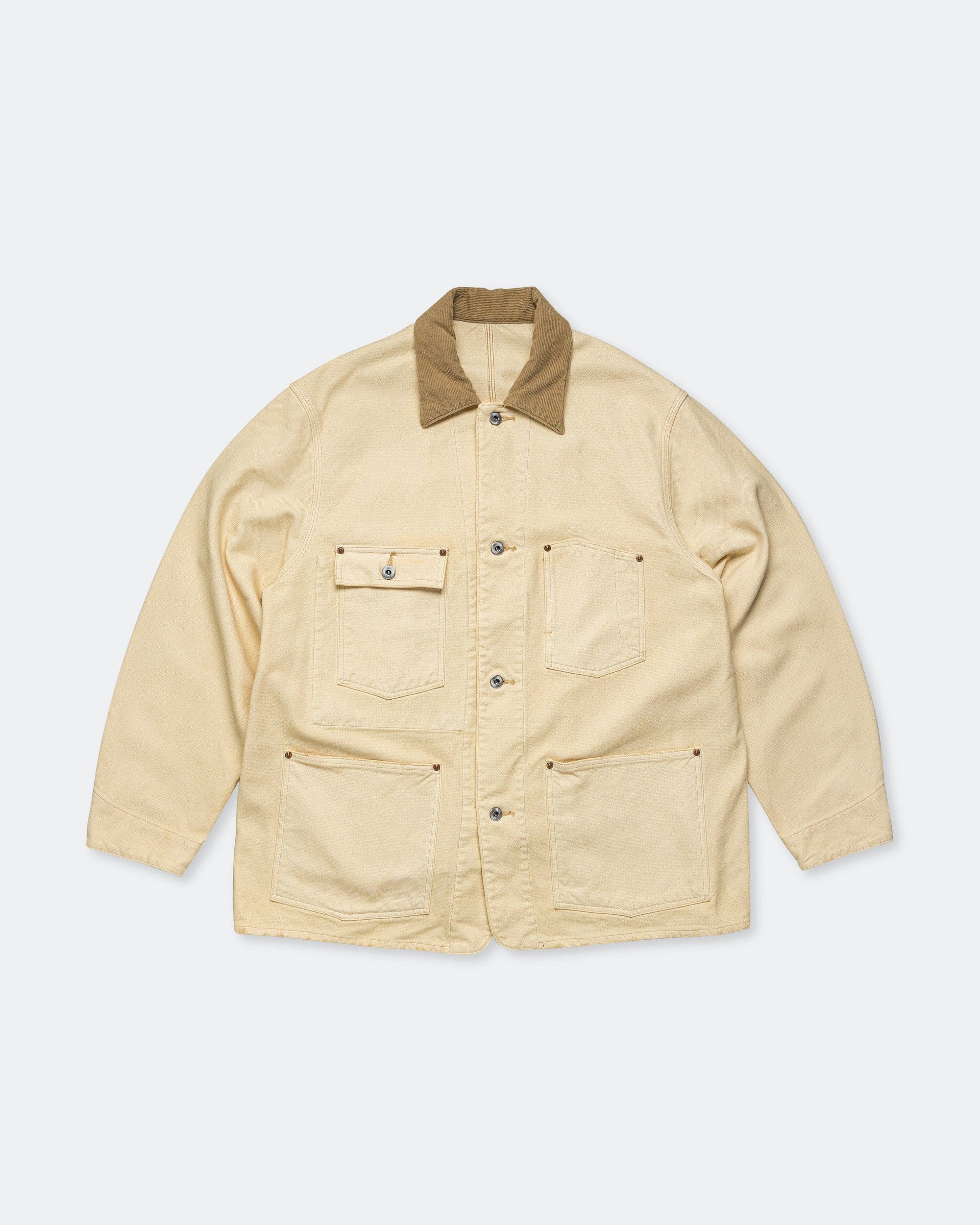 A.PRESSE Vintage Silk Hemp Coverall Jacket - Beige
