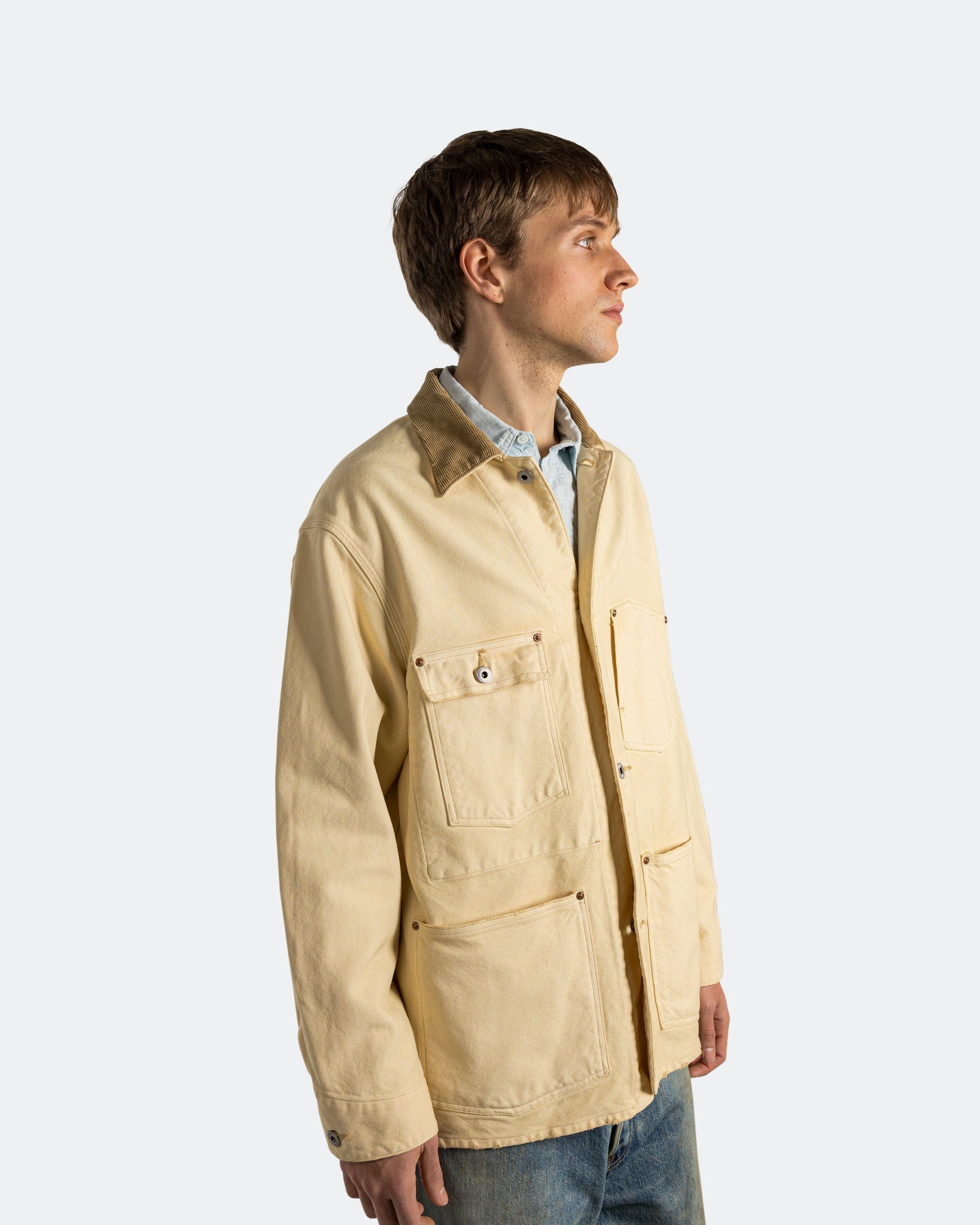 A.PRESSE Vintage Silk Hemp Coverall Jacket - Beige